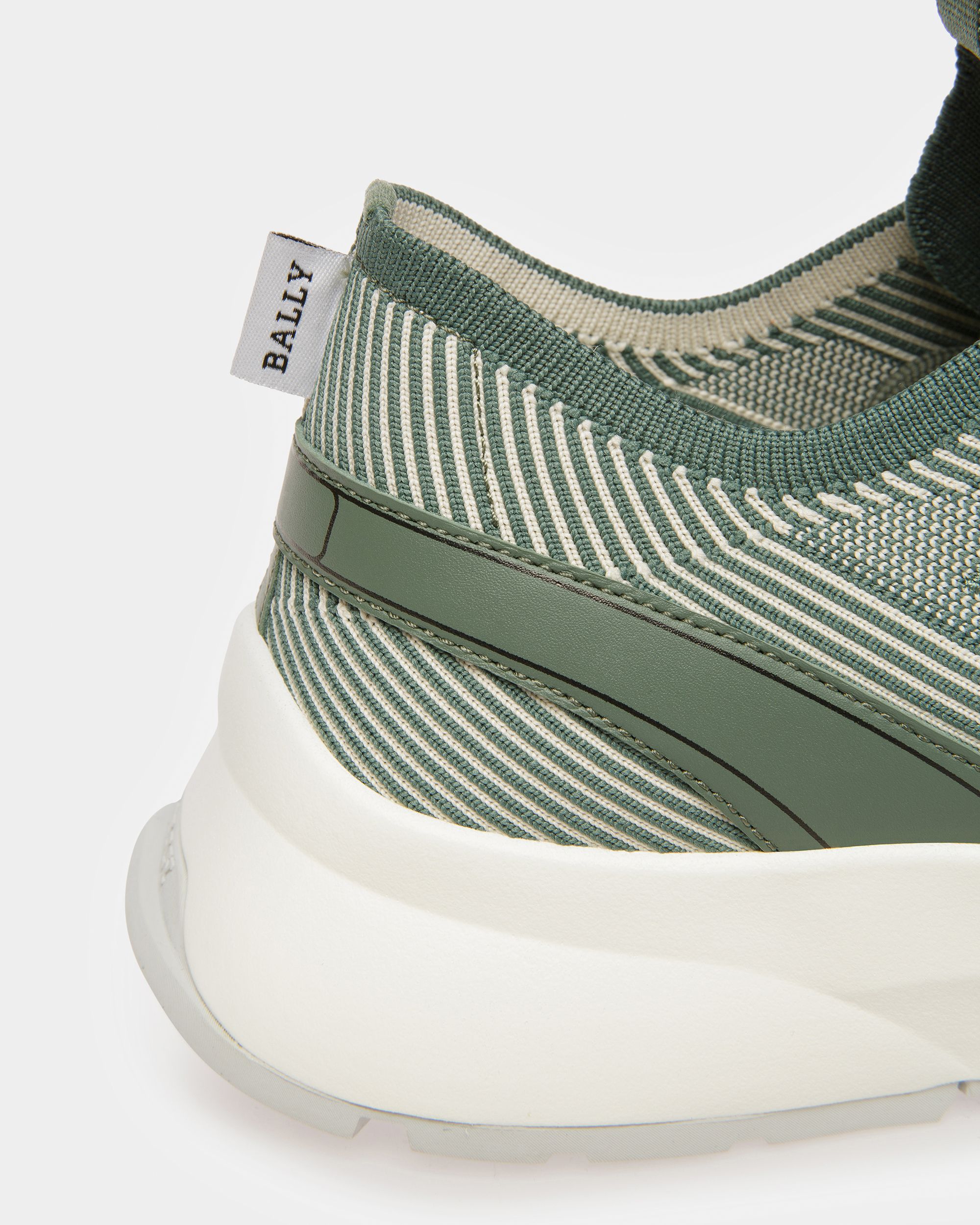 Dean-T Sneaker In Pelle, Tessuto E Poliestere Bianco Cipria E Verde Salvia - Uomo - Bally - 05