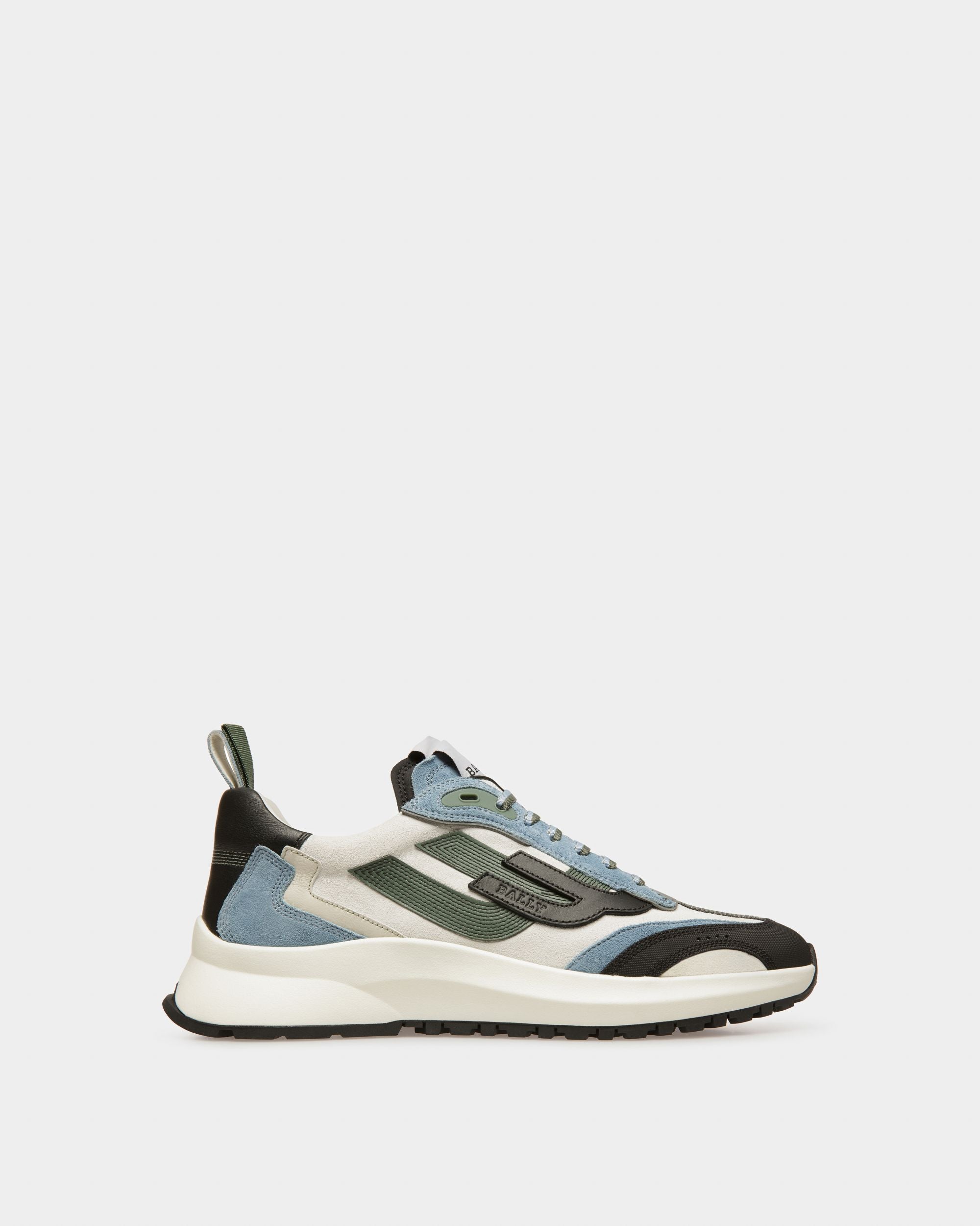 Darky Sneaker In Pelle Nera, Azzurra E Bianco Cipria - Uomo - Bally - 01