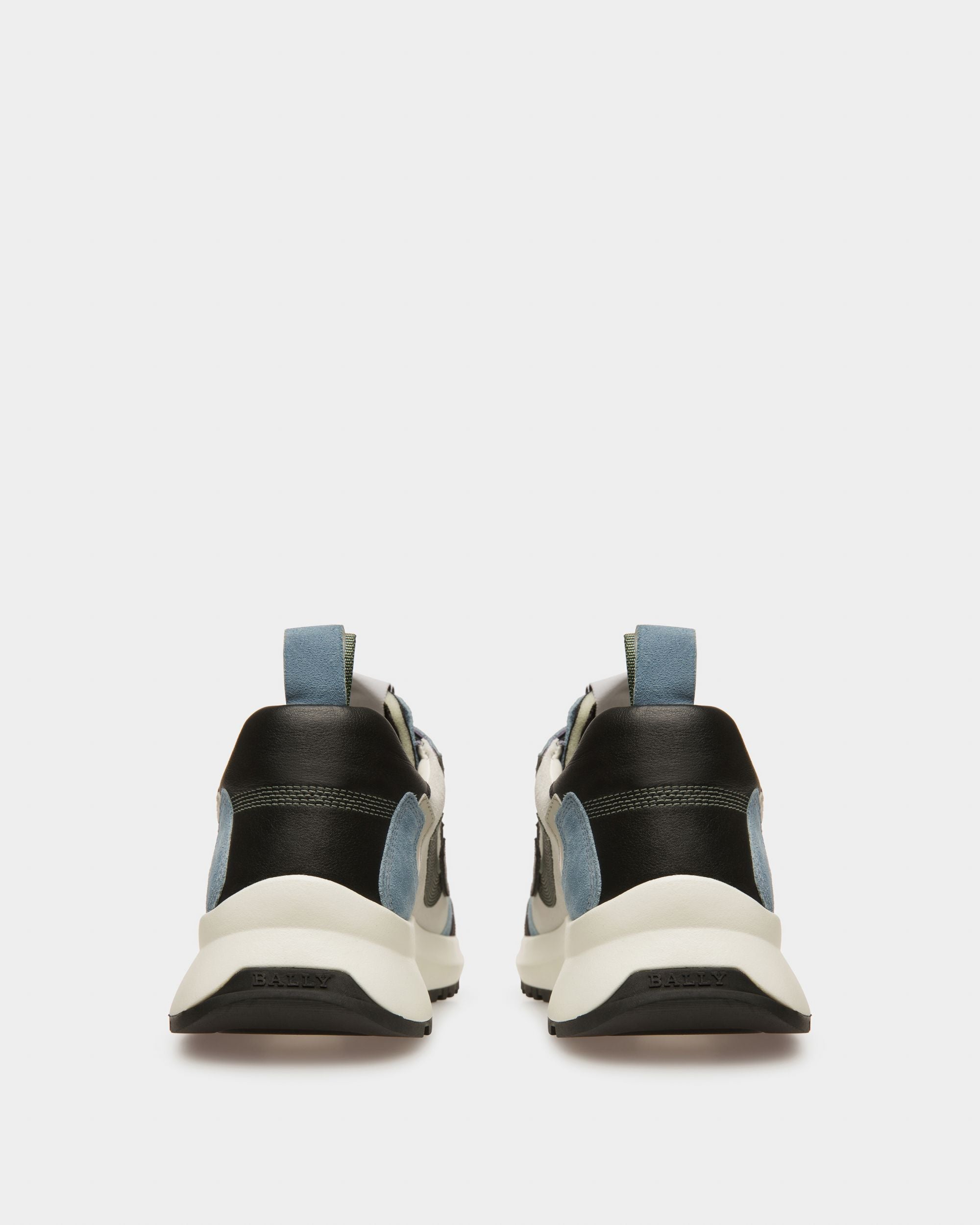 Darky Sneaker In Pelle Nera, Azzurra E Bianco Cipria - Uomo - Bally - 03