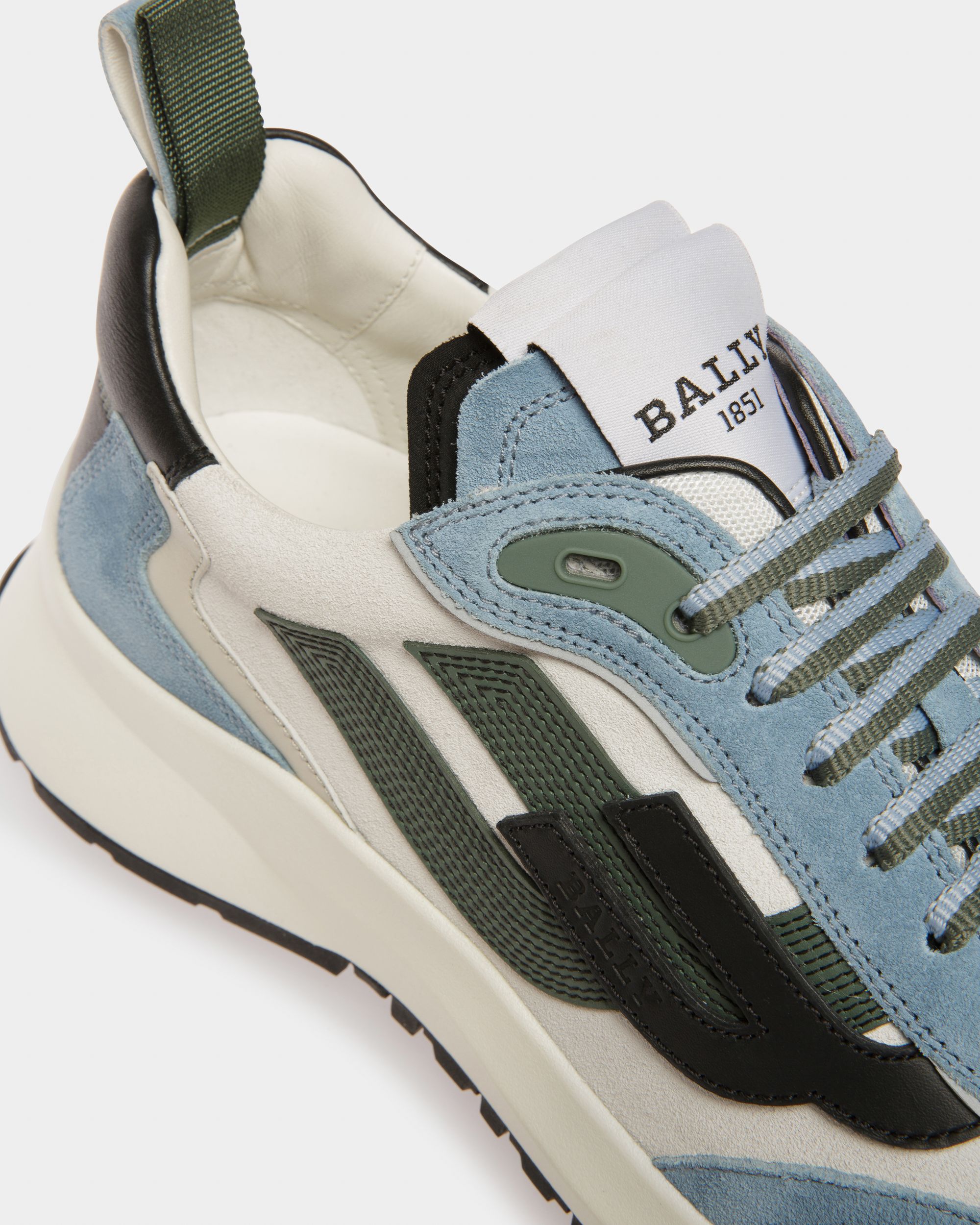Darky Sneaker In Pelle Nera, Azzurra E Bianco Cipria - Uomo - Bally - 05