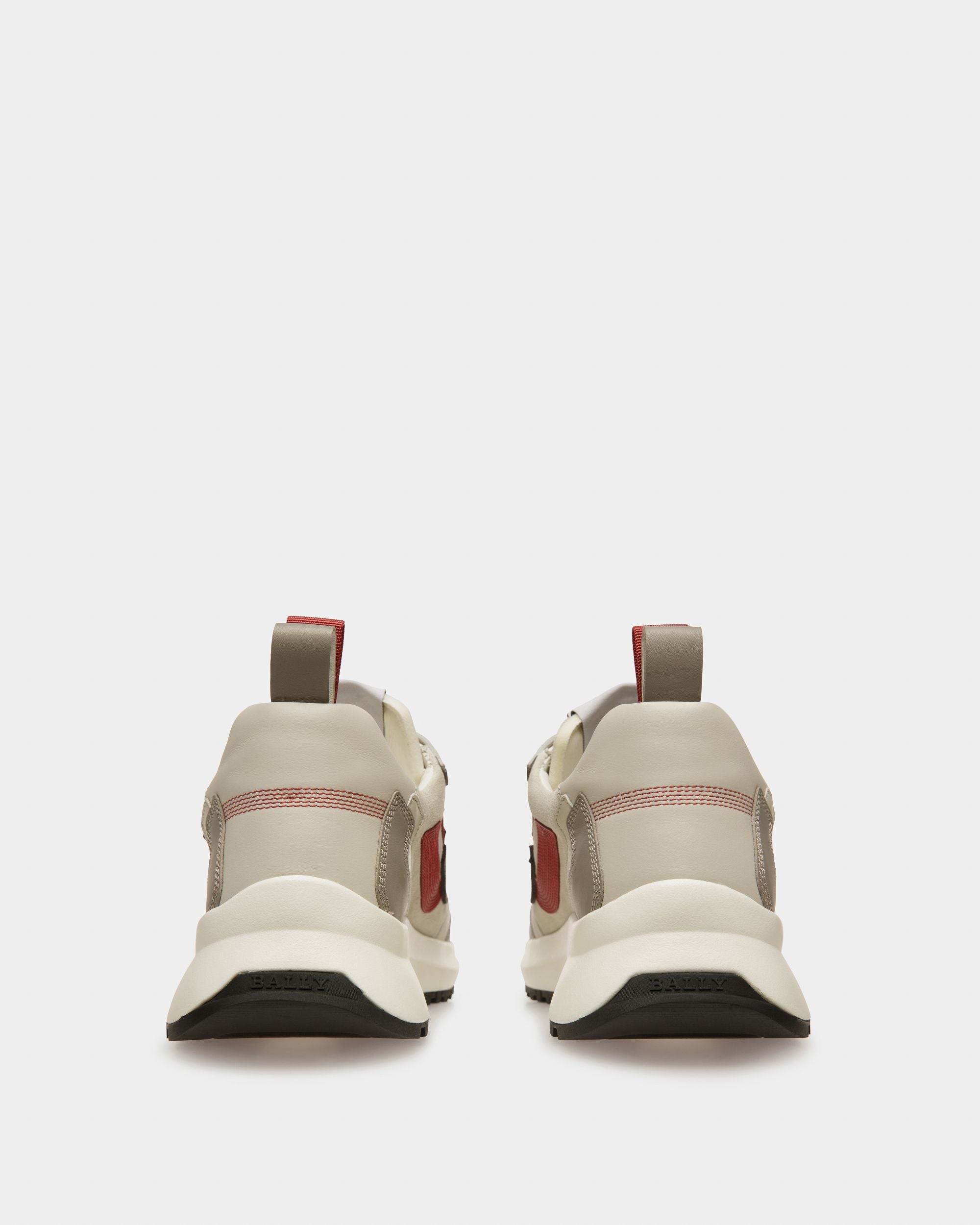 Darky Sneaker In Pelle Grigia, Bianco Cipria E Rossa - Uomo - Bally - 03