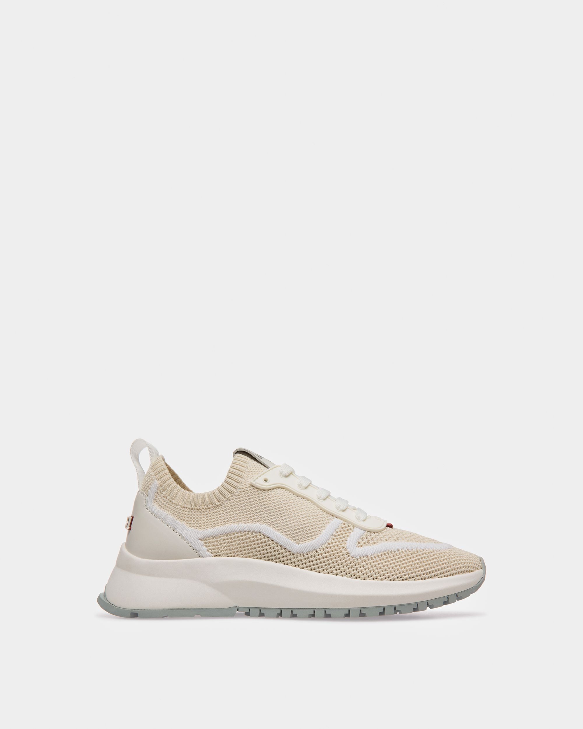 Davyn Sneaker In Mesh E Pelle Bianco E Bianco Cipria - Uomo - Bally - 01