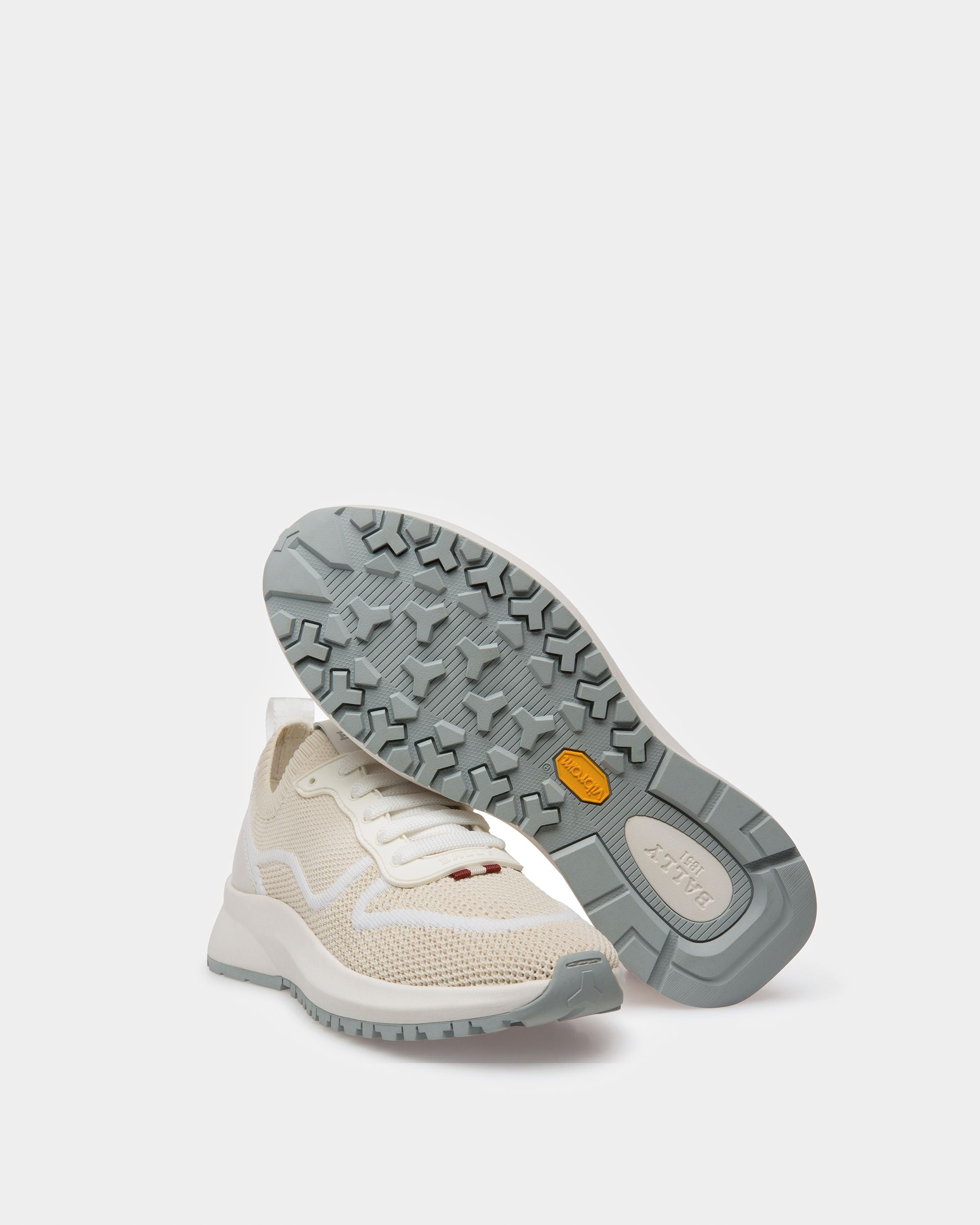 Davyn Sneaker In Mesh E Pelle Bianco E Bianco Cipria - Uomo - Bally - 05