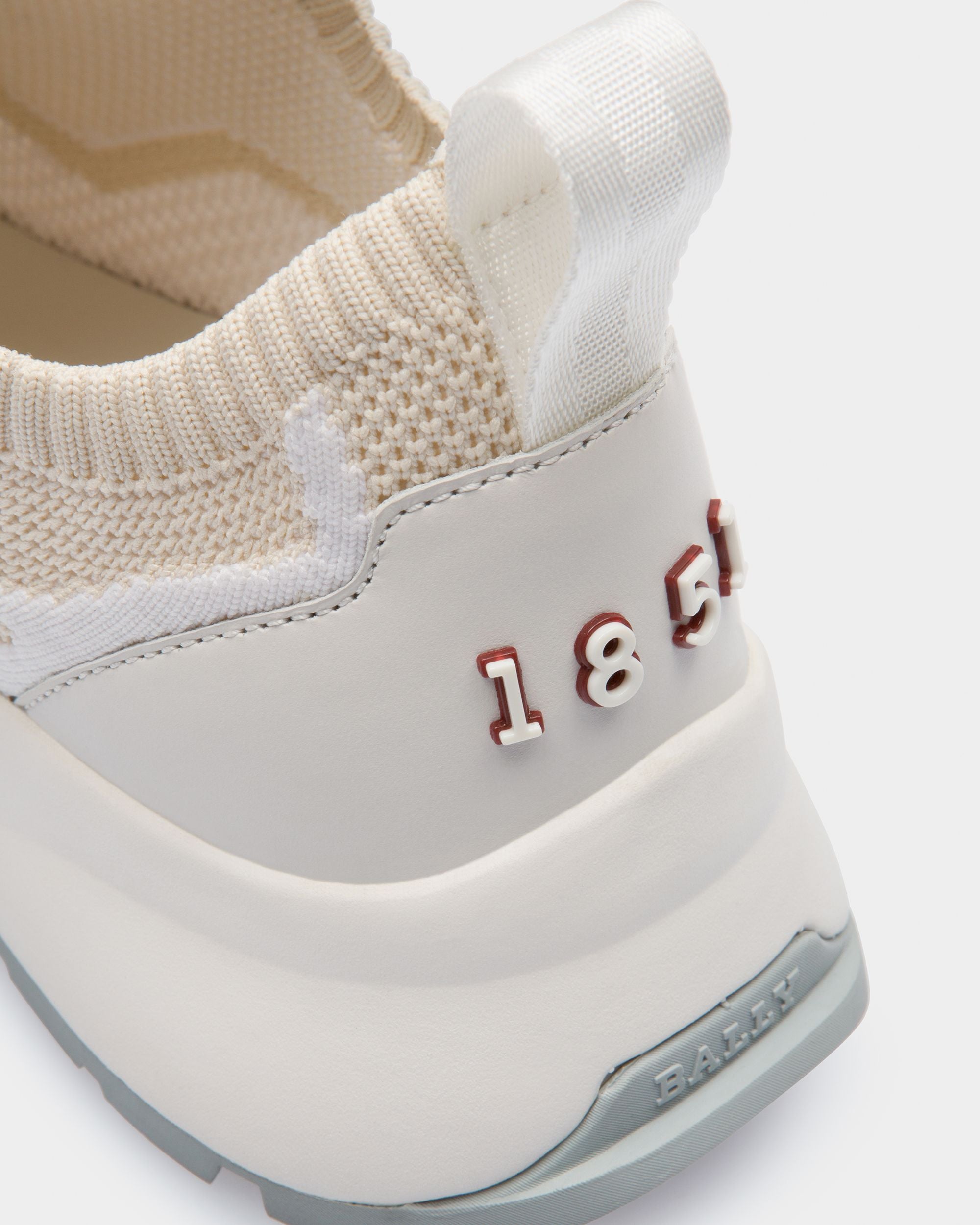 Davyn Sneaker In Mesh E Pelle Bianco E Bianco Cipria - Uomo - Bally - 06