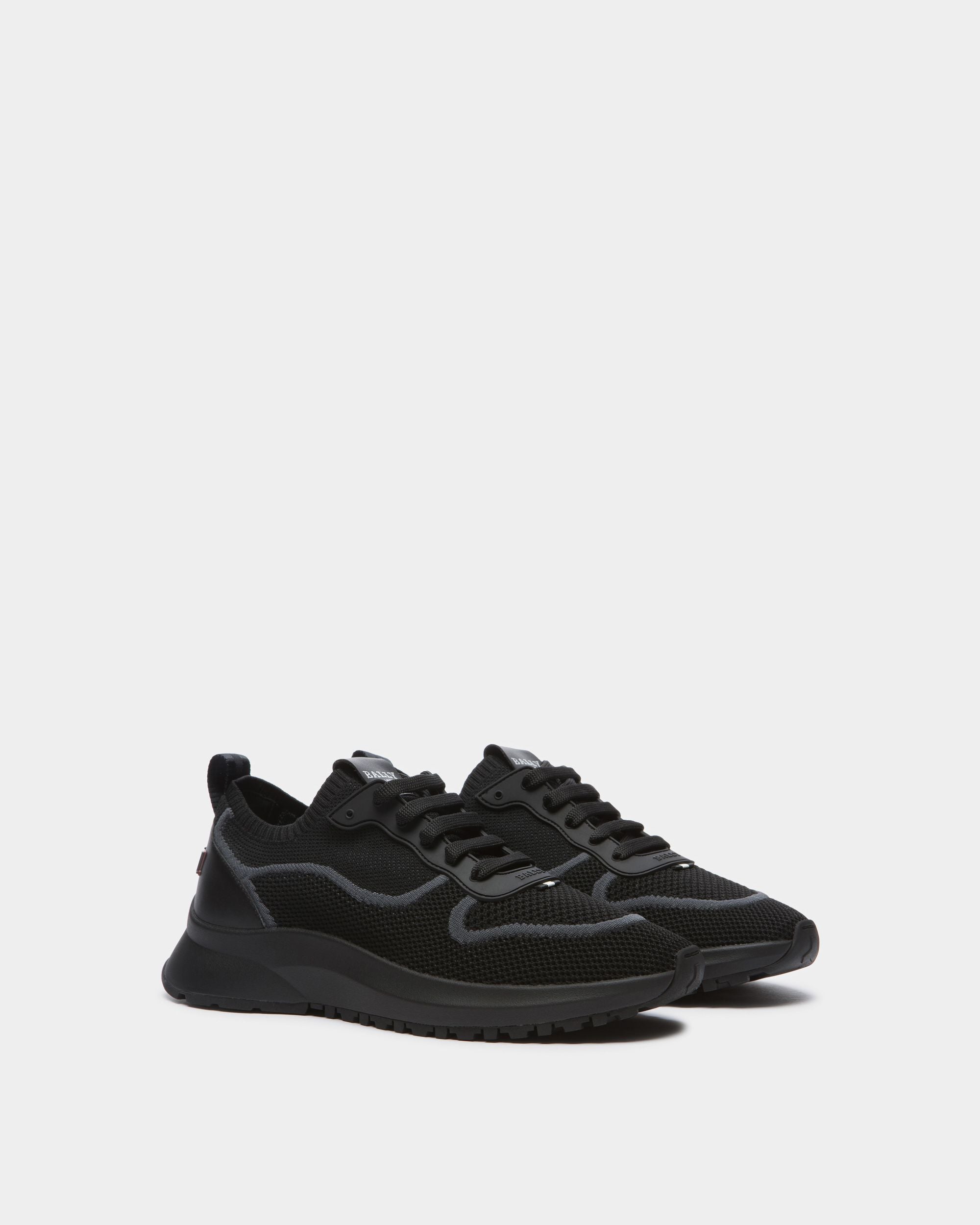 Sneaker Davyn In Mesh E Pelle Neri - Uomo - Bally - 03