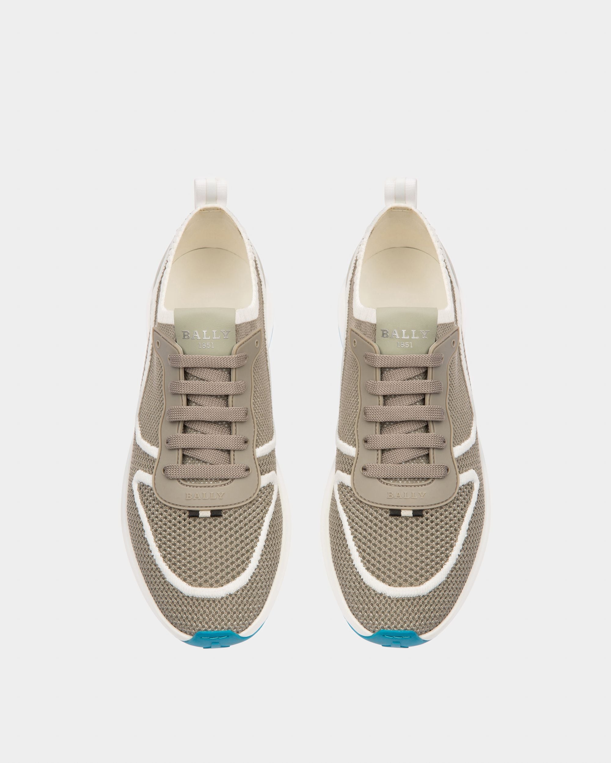 Davyn Sneaker In Mesh E Pelle Grigio E Bianco - Uomo - Bally - 02