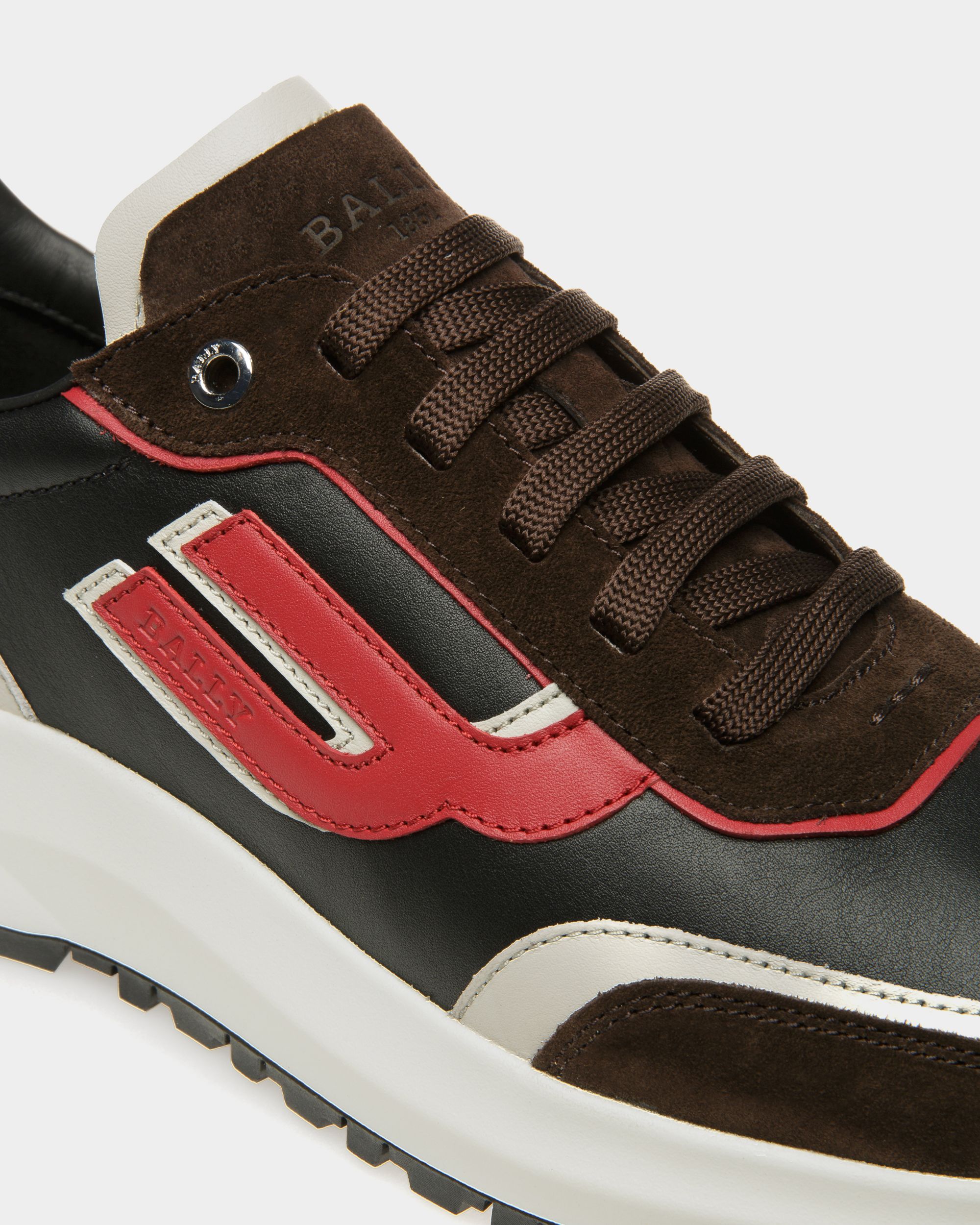 Demmy Sneaker In Pelle Marrone Scuro, Bianco Cipria E Nera - Uomo - Bally - 02