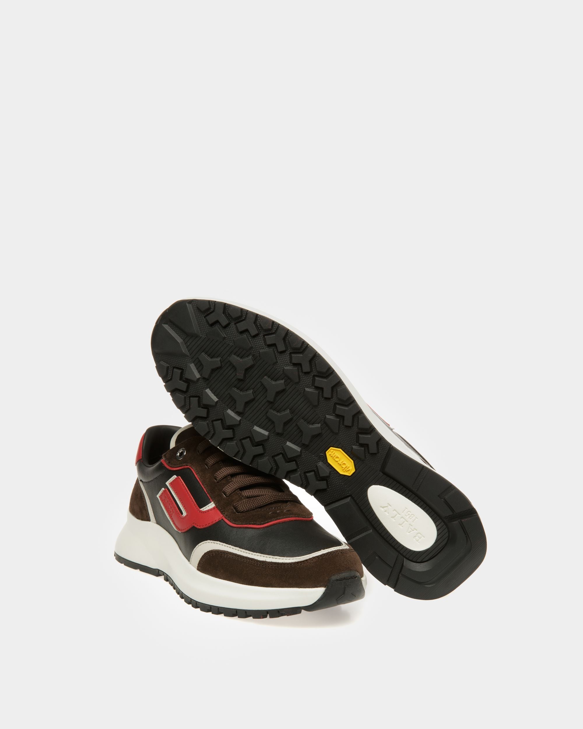 Demmy Sneaker In Pelle Marrone Scuro, Bianco Cipria E Nera - Uomo - Bally - 03