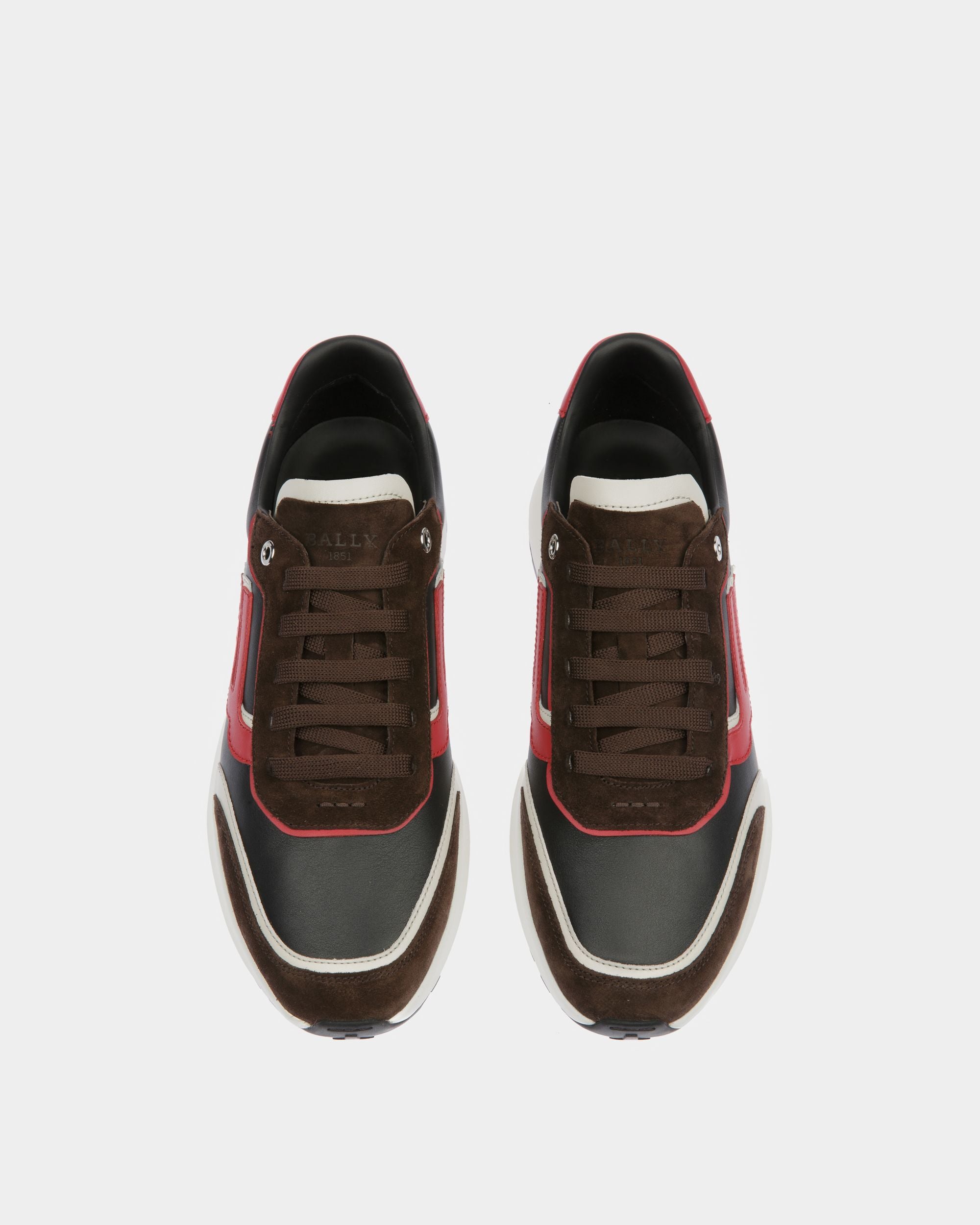 Demmy Sneaker In Pelle Marrone Scuro, Bianco Cipria E Nera - Uomo - Bally - 05