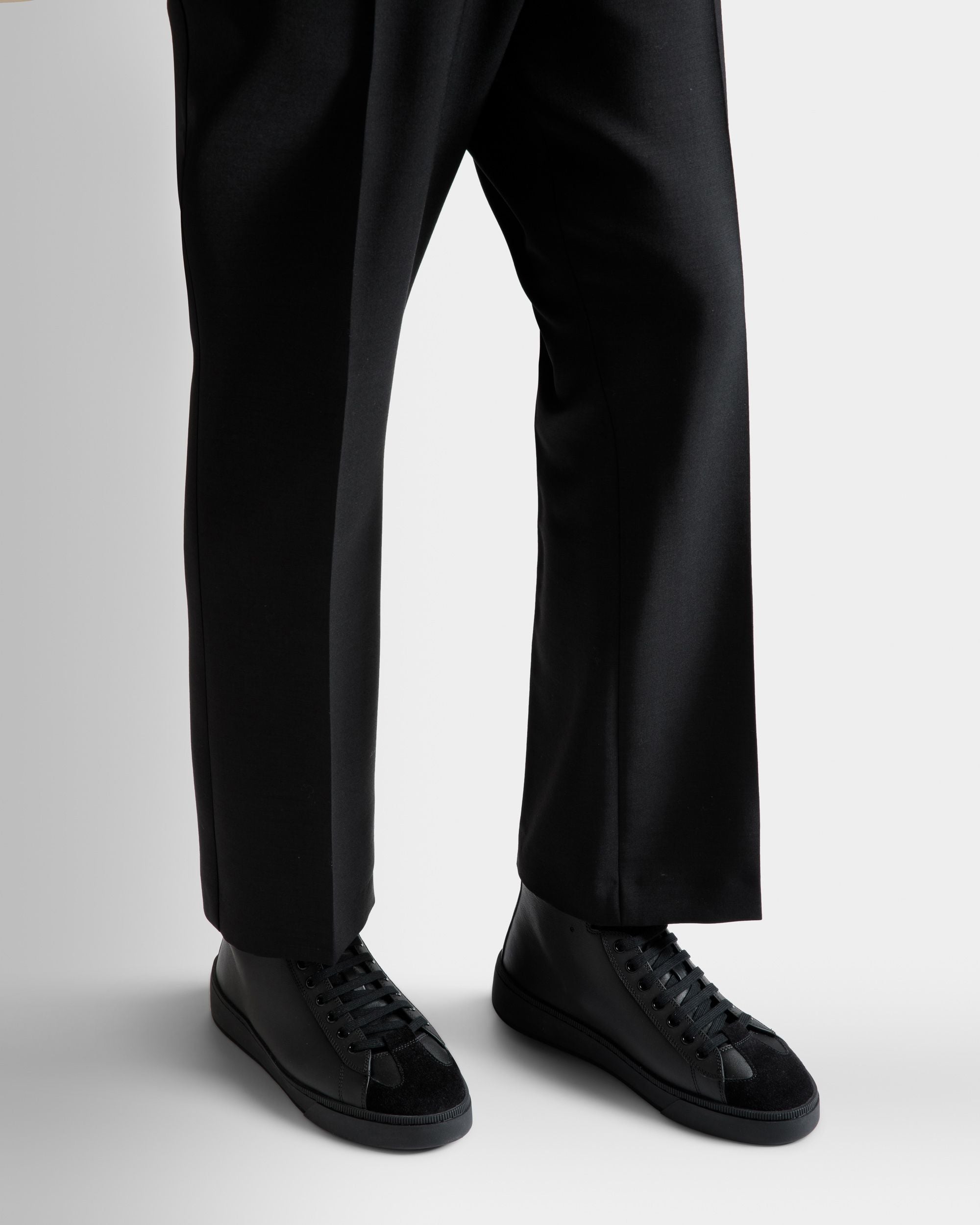 Sneaker Raise In Pelle Nera Con Stampa Pitonata - Uomo - Bally - 02