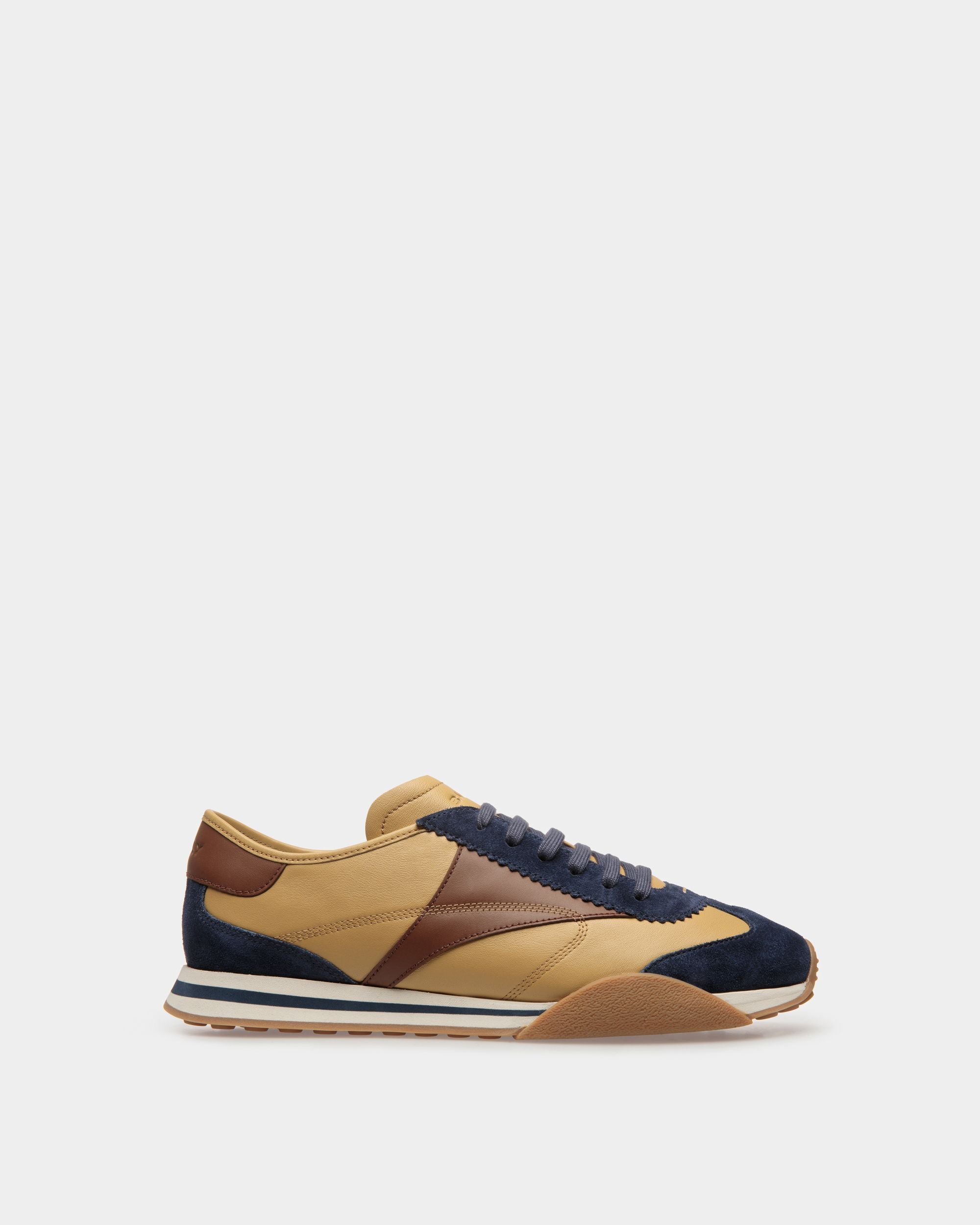 Sneaker Sussex In Pelle Blu Marino E Marrone - Uomo - Bally - 01
