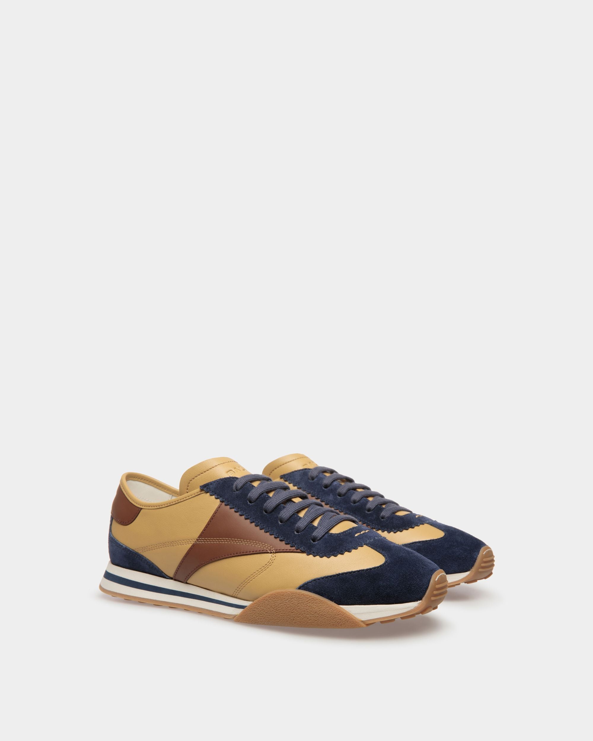Sneaker Sussex In Pelle Blu Marino E Marrone - Uomo - Bally - 03