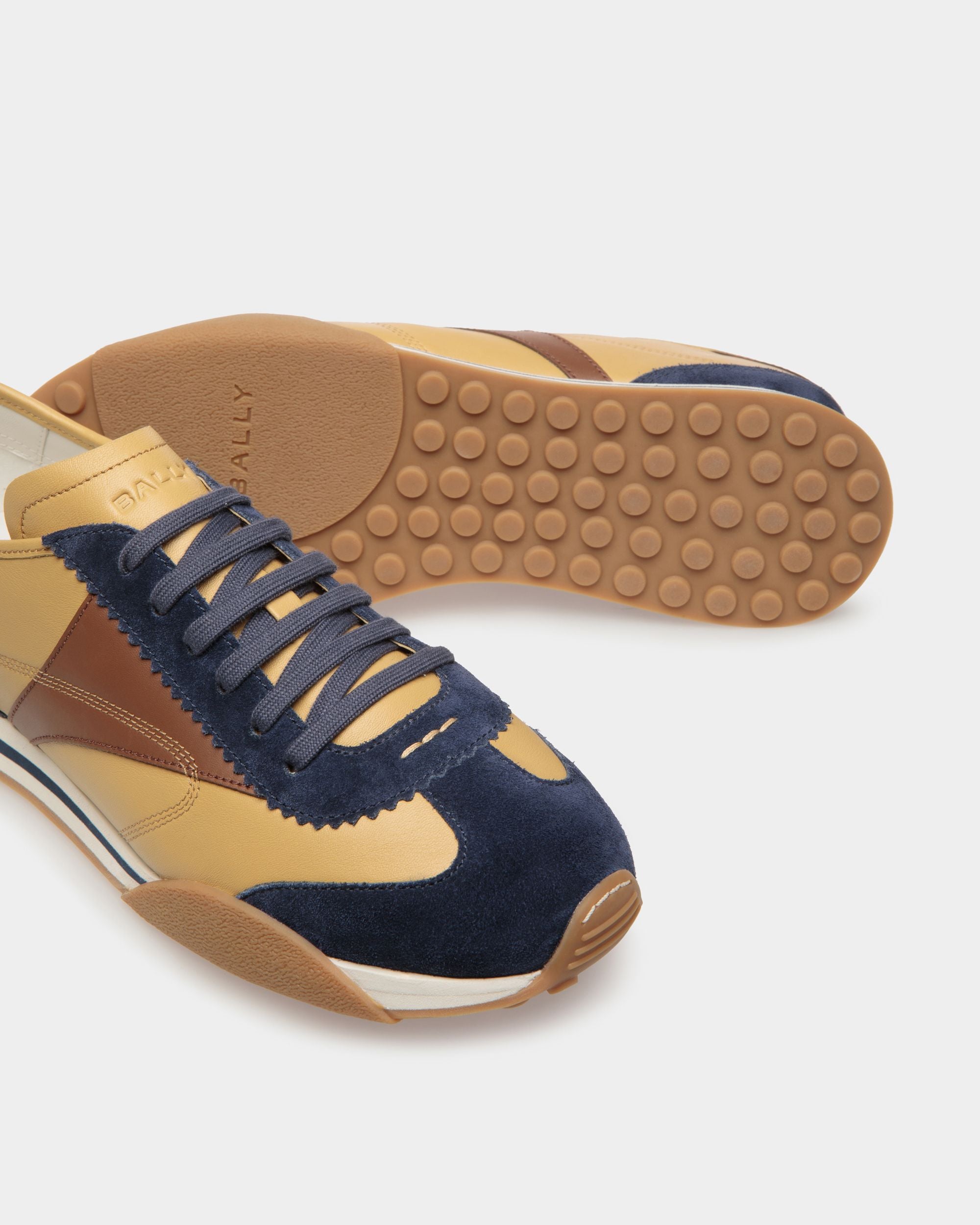 Sneaker Sussex In Pelle Blu Marino E Marrone - Uomo - Bally - 05