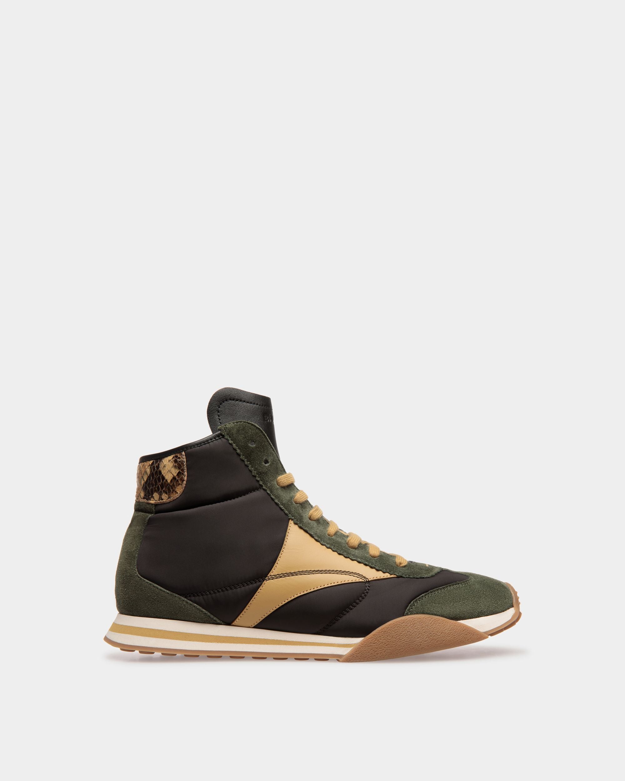 Sneaker Sussex In Pelle E Tessuto Verde E Nero - Uomo - Bally - 01