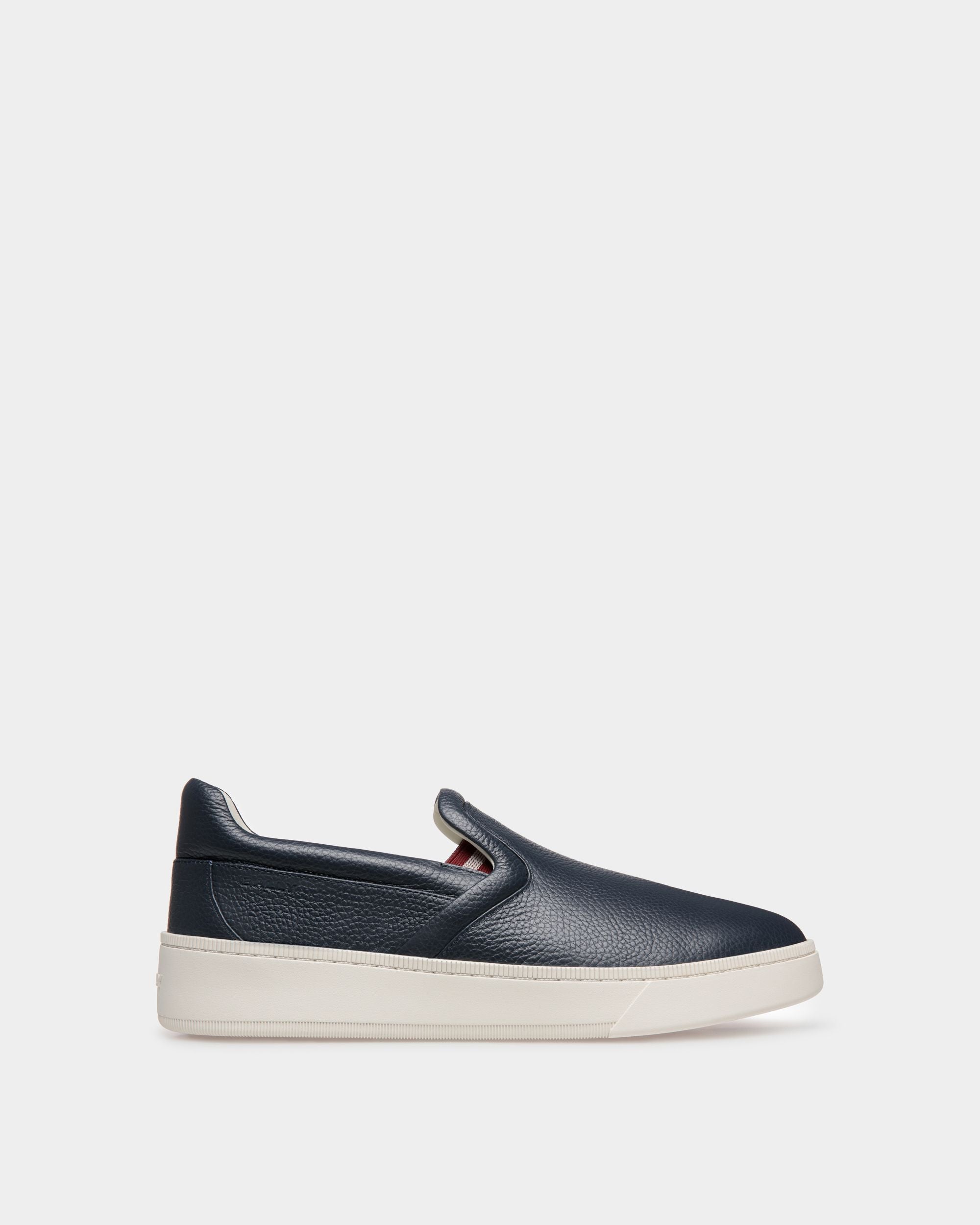Sneaker Slip-On Raise In Pelle Zigrinata Blu - Uomo - Bally - 01