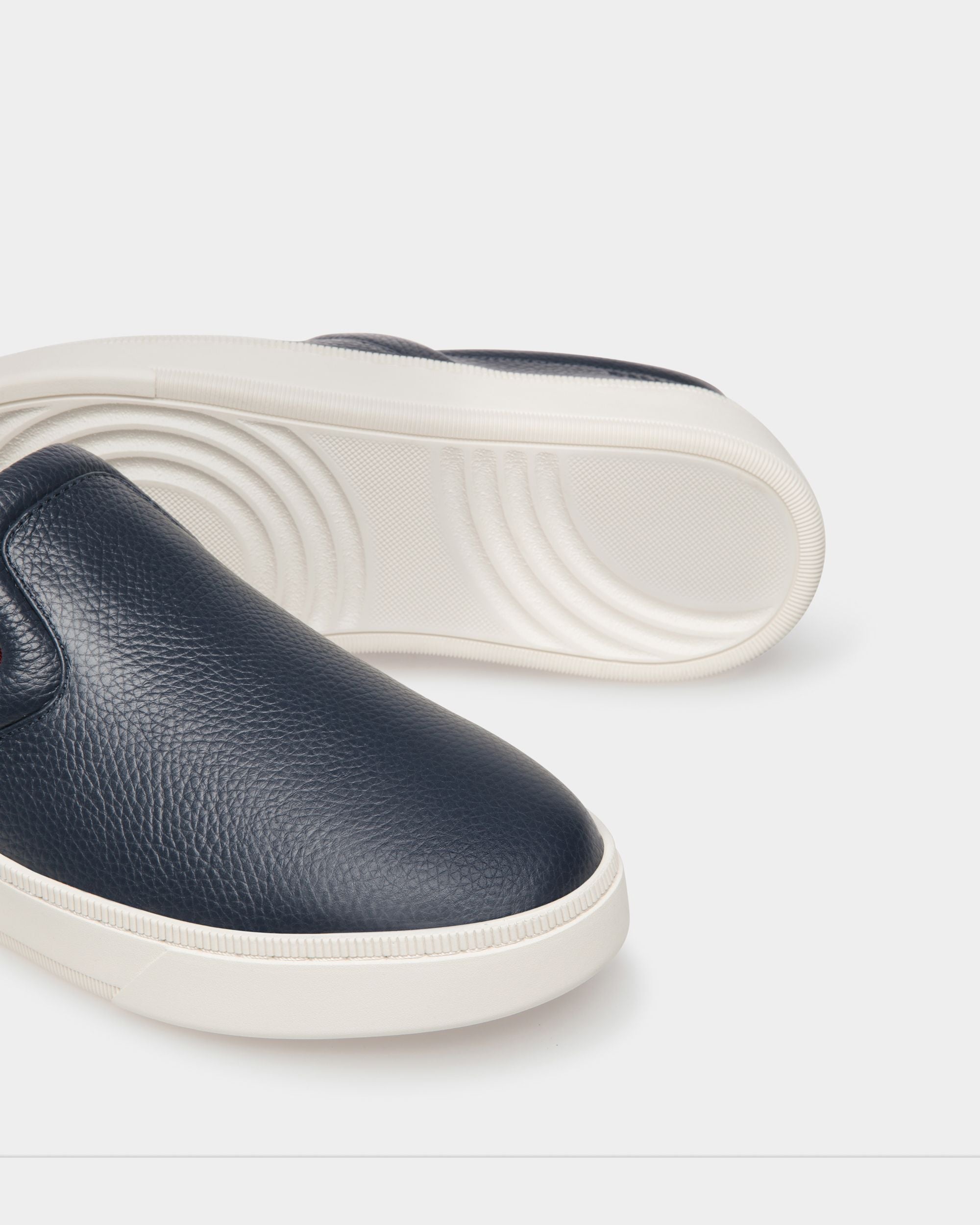 Sneaker Slip-On Raise In Pelle Zigrinata Blu - Uomo - Bally - 04