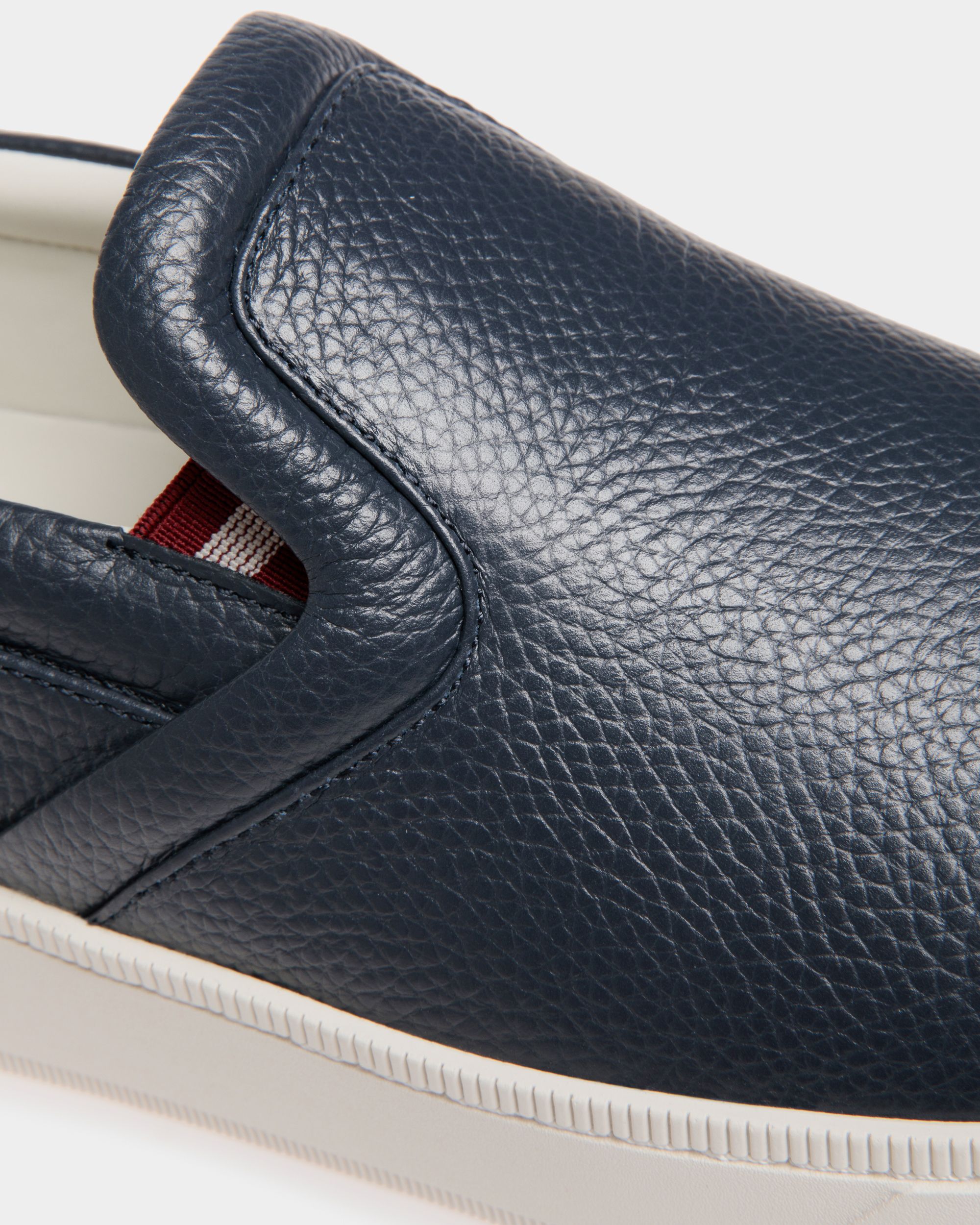 Sneaker Slip-On Raise In Pelle Zigrinata Blu - Uomo - Bally - 05