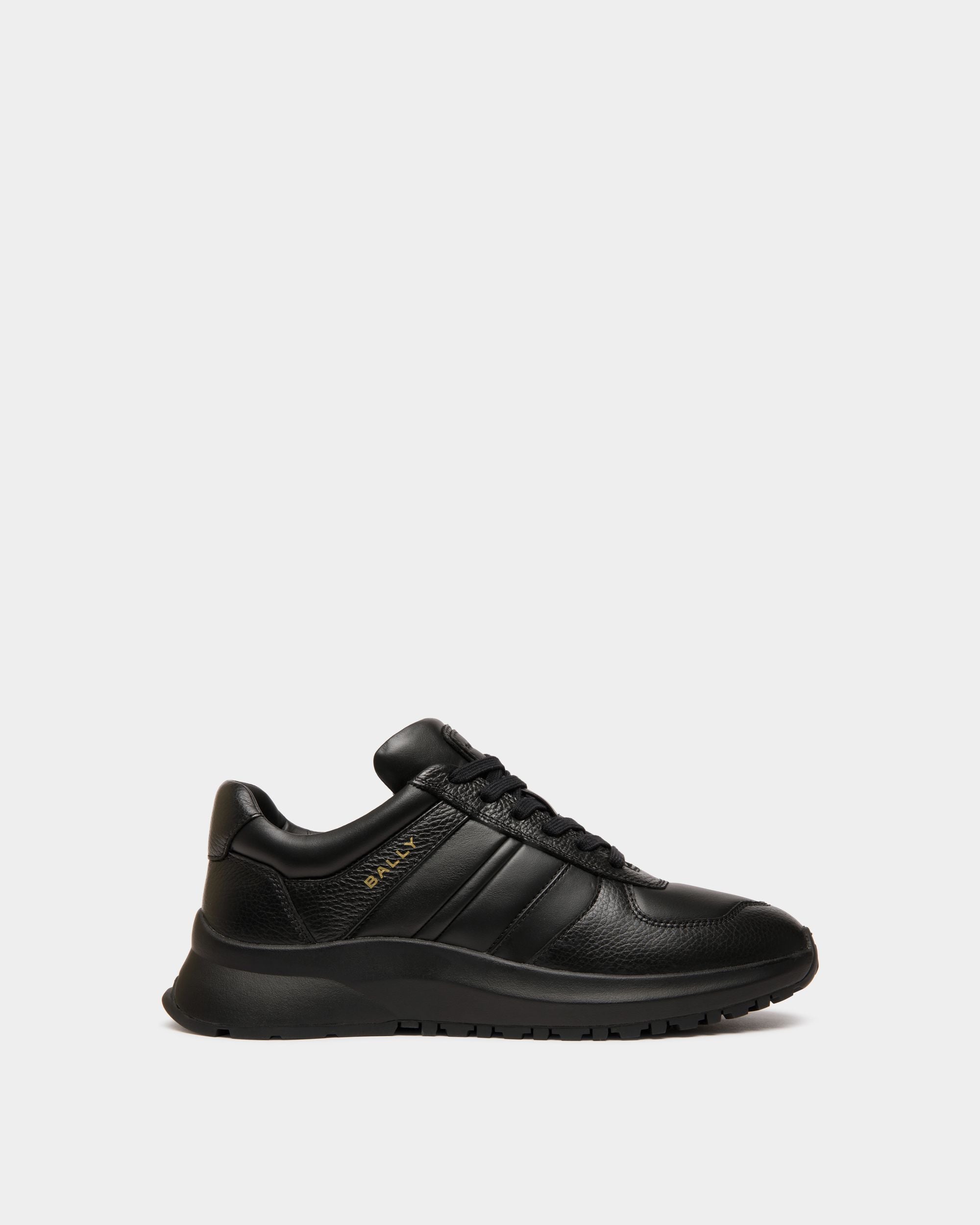 Sneaker Outline In Pelle Nera - Uomo - Bally - 01
