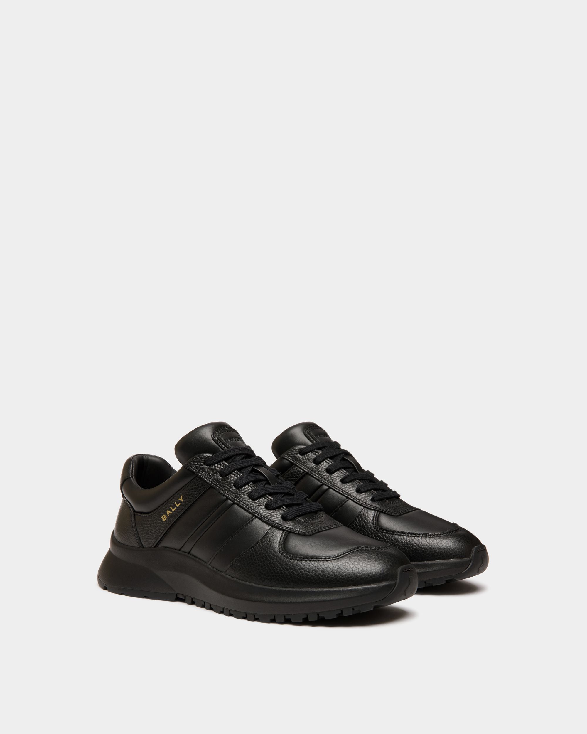 Sneaker Outline In Pelle Nera - Uomo - Bally - 02