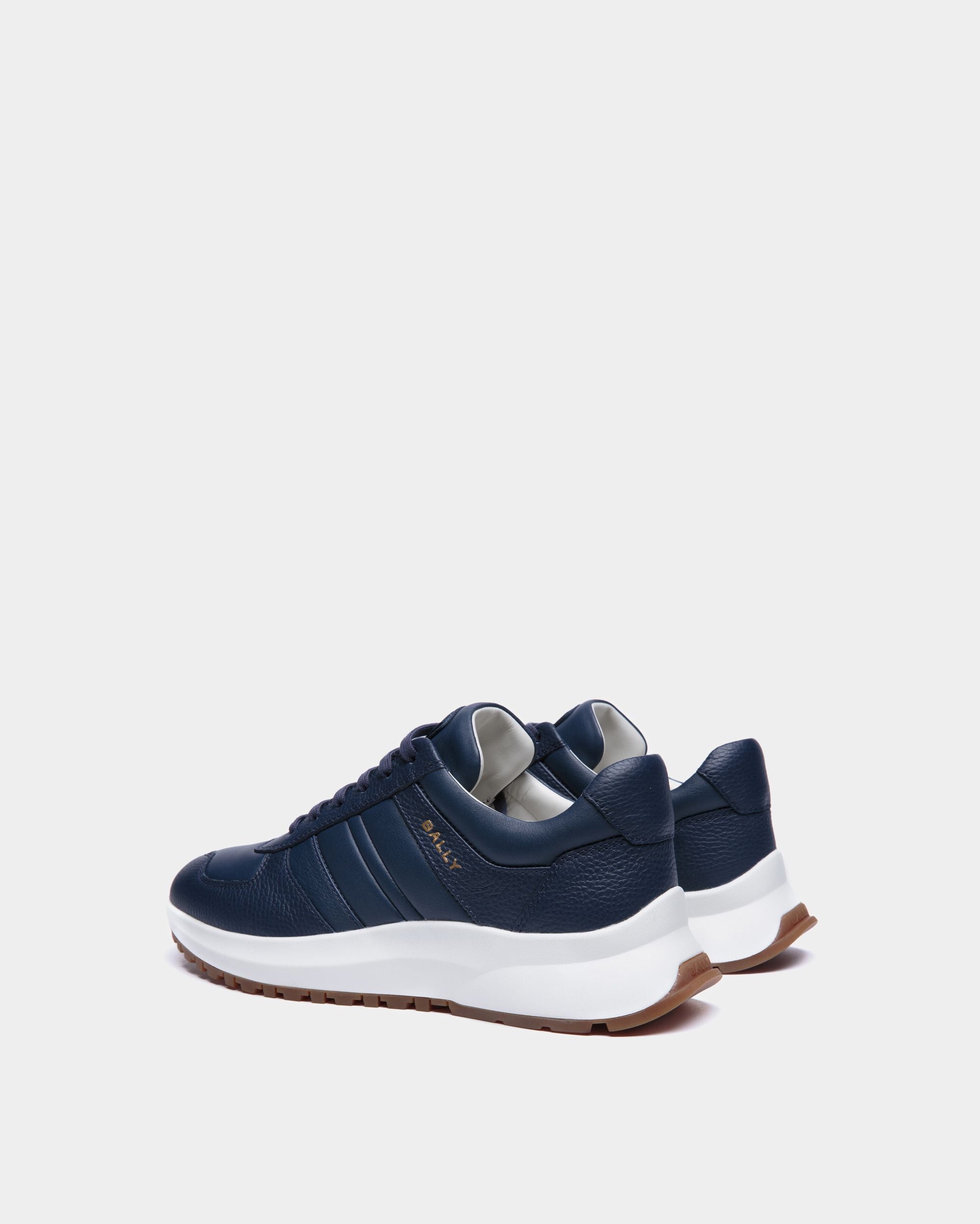 Sneaker Outline In Pelle Zigrinata Blu - Uomo - Bally - 03