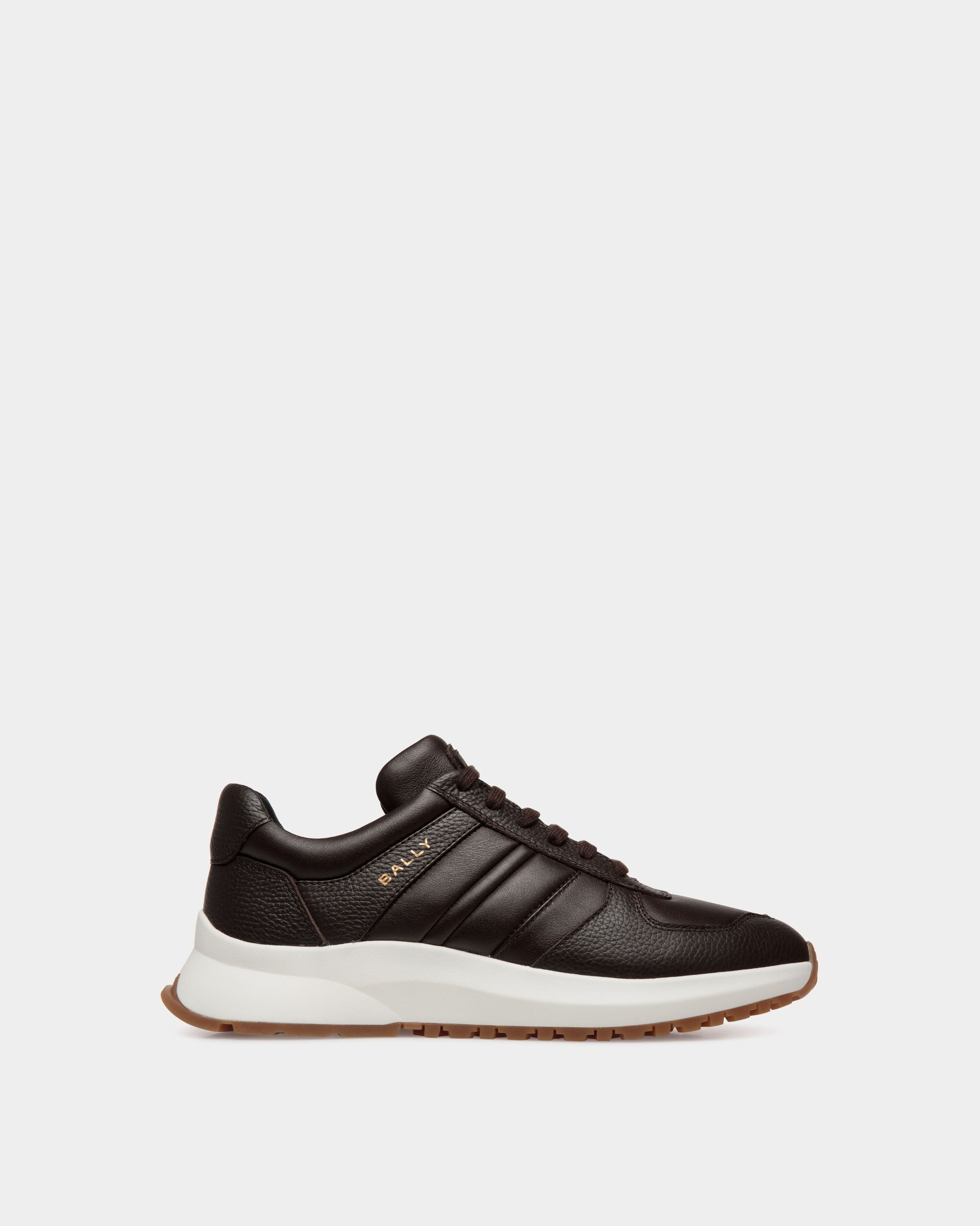 Sneaker Outline In Pelle Granata Color Ebano - Uomo - Bally - 01