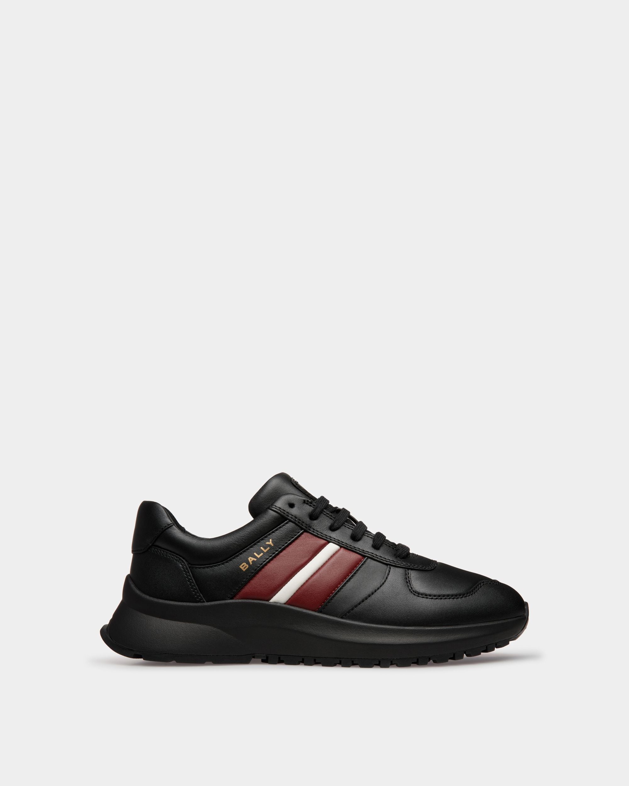 Sneaker Outline In Pelle Nera - Uomo - Bally - 01