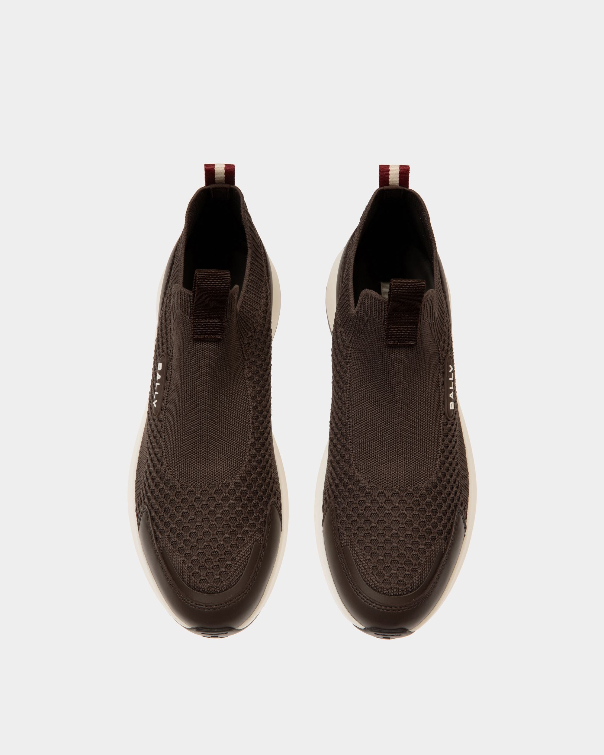 Sneaker Outline In Maglia Color Ebano - Uomo - Bally - 05