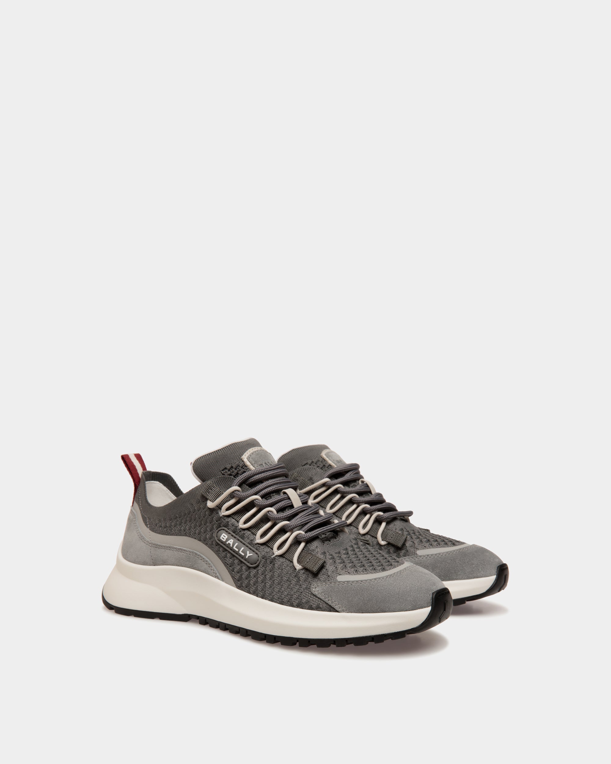 Sneaker Outline In Maglia Light Grey - Uomo - Bally - 02