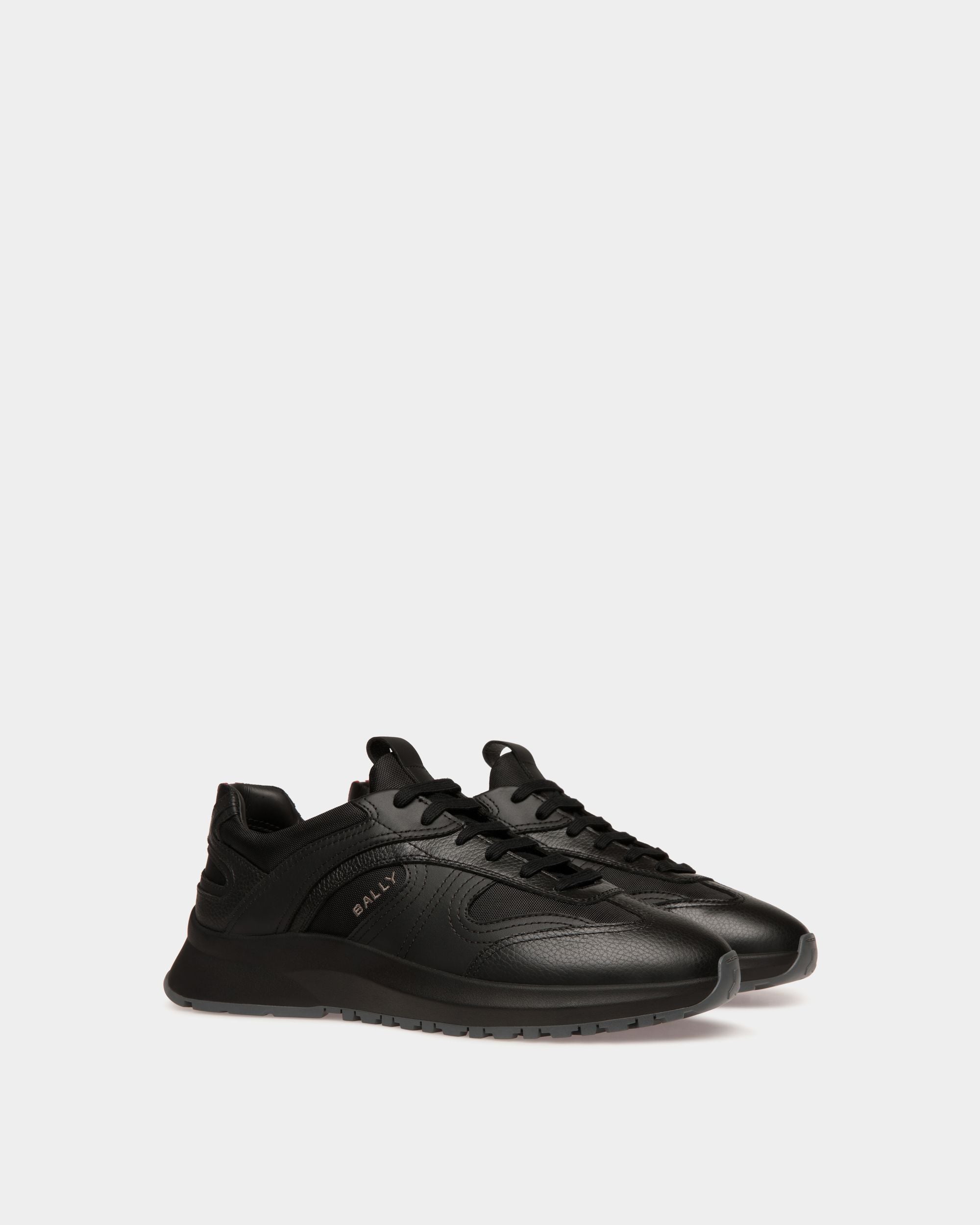 Sneaker Outline In Pelle Nera E Nylon - Uomo - Bally - 03