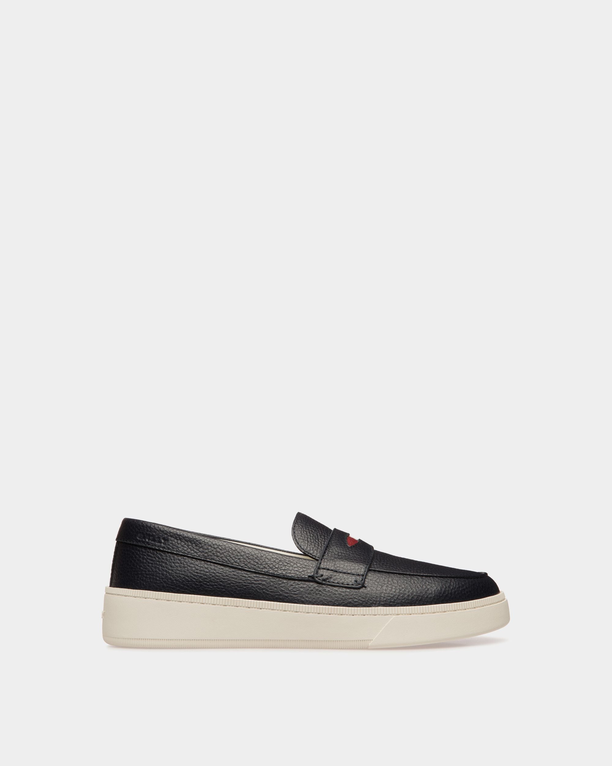Sneaker Raise In Pelle Granata Navy Blue - Uomo - Bally - 01