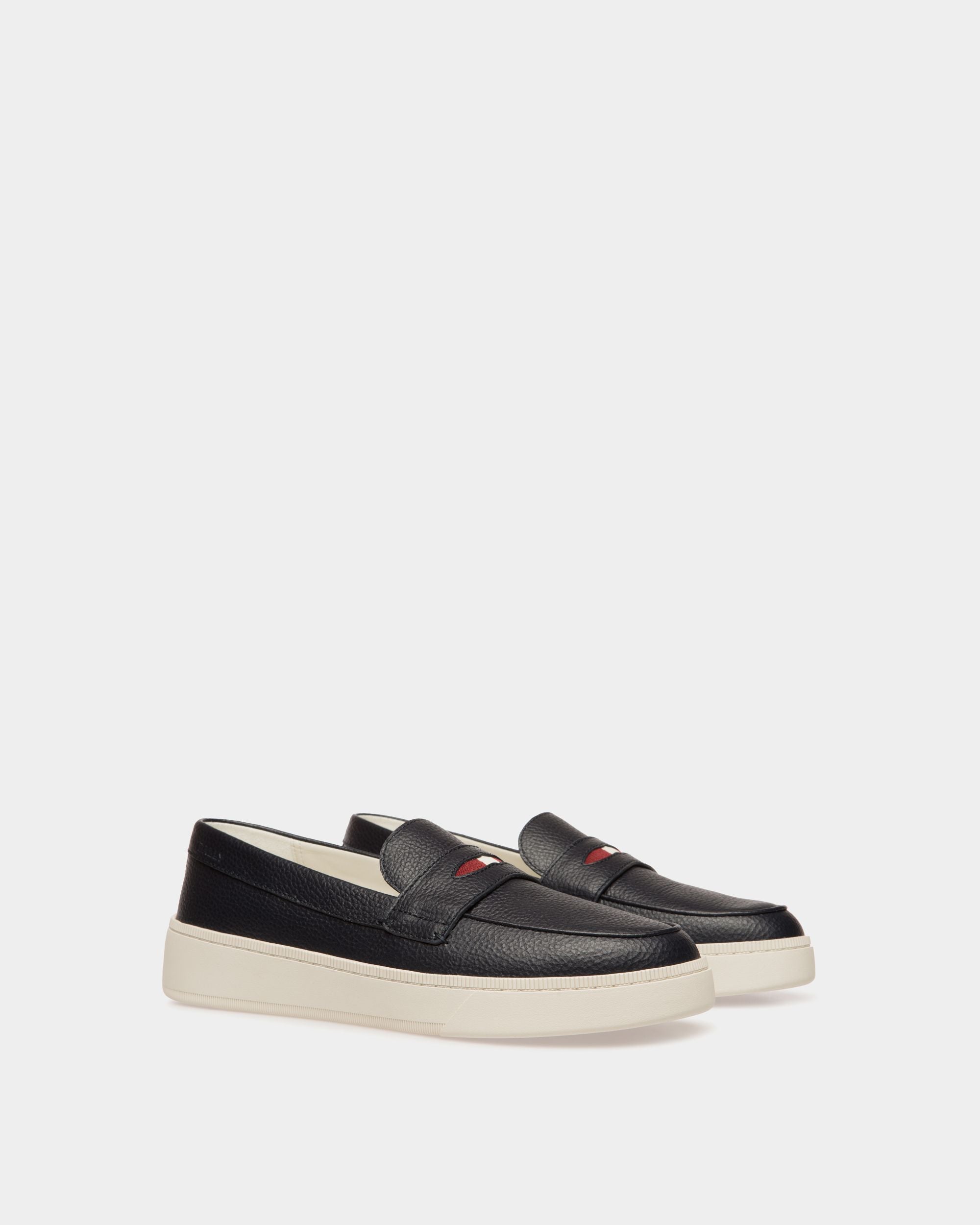Sneaker Raise In Pelle Granata Navy Blue - Uomo - Bally - 02
