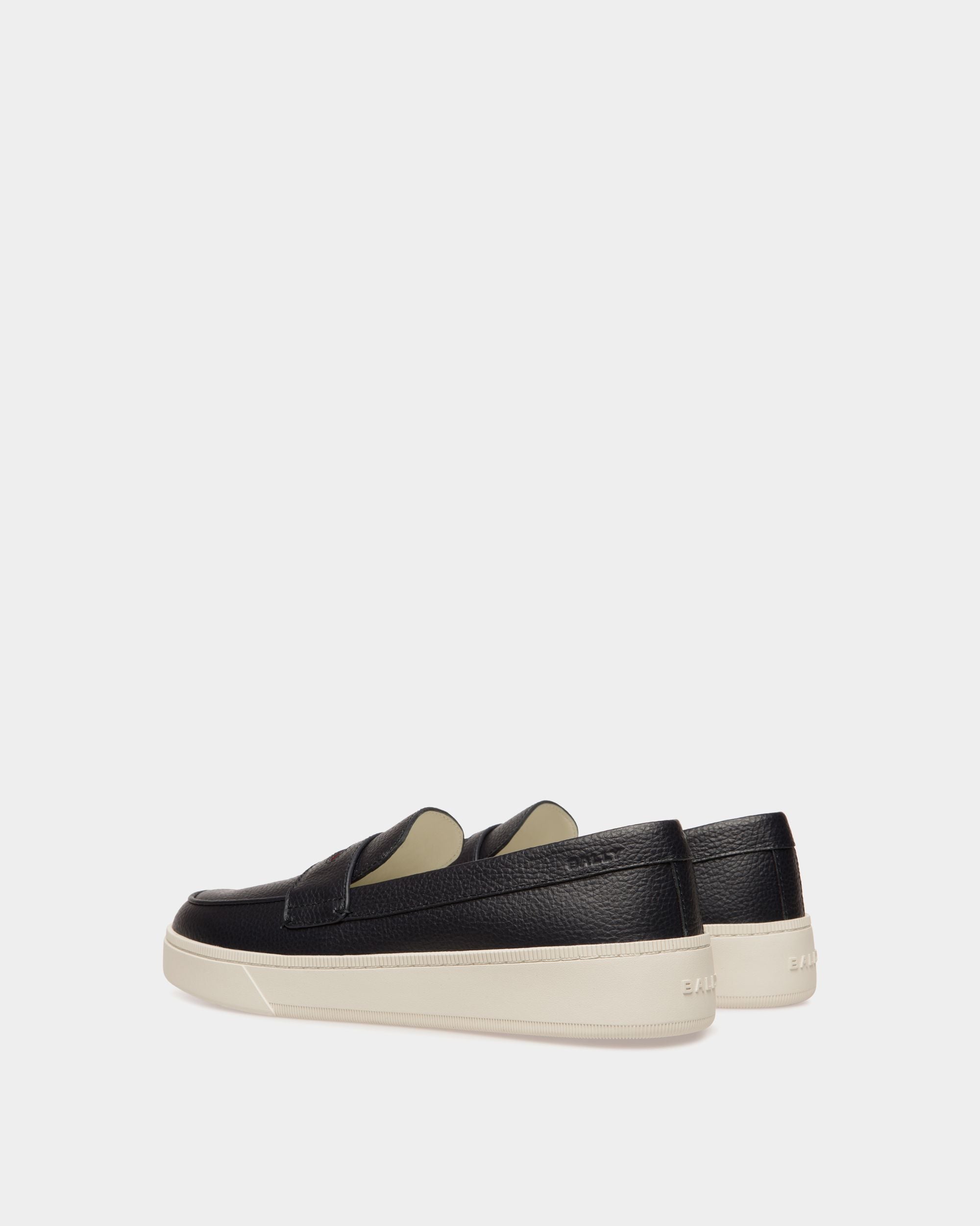 Sneaker Raise In Pelle Granata Navy Blue - Uomo - Bally - 03