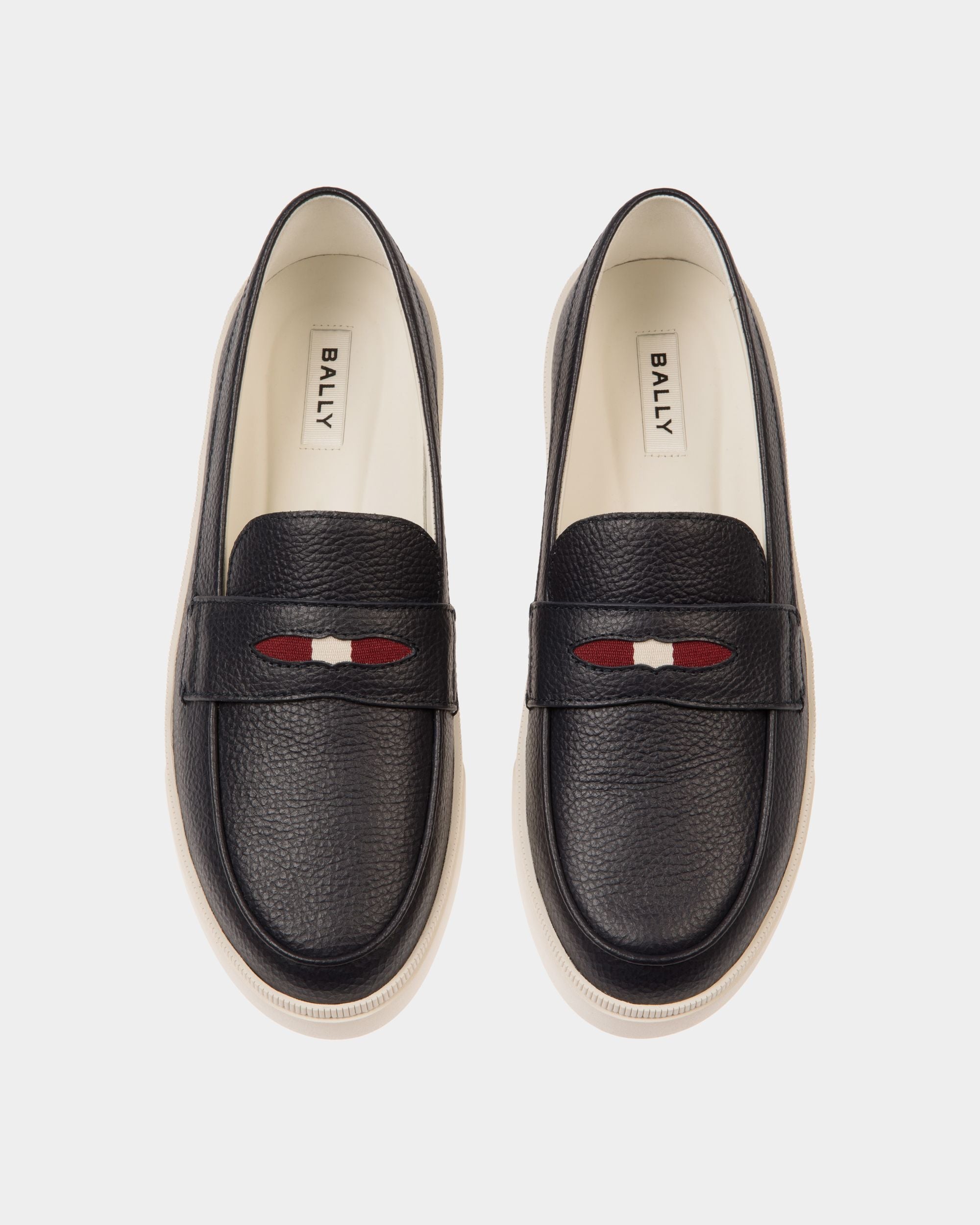 Sneaker Raise In Pelle Granata Navy Blue - Uomo - Bally - 04