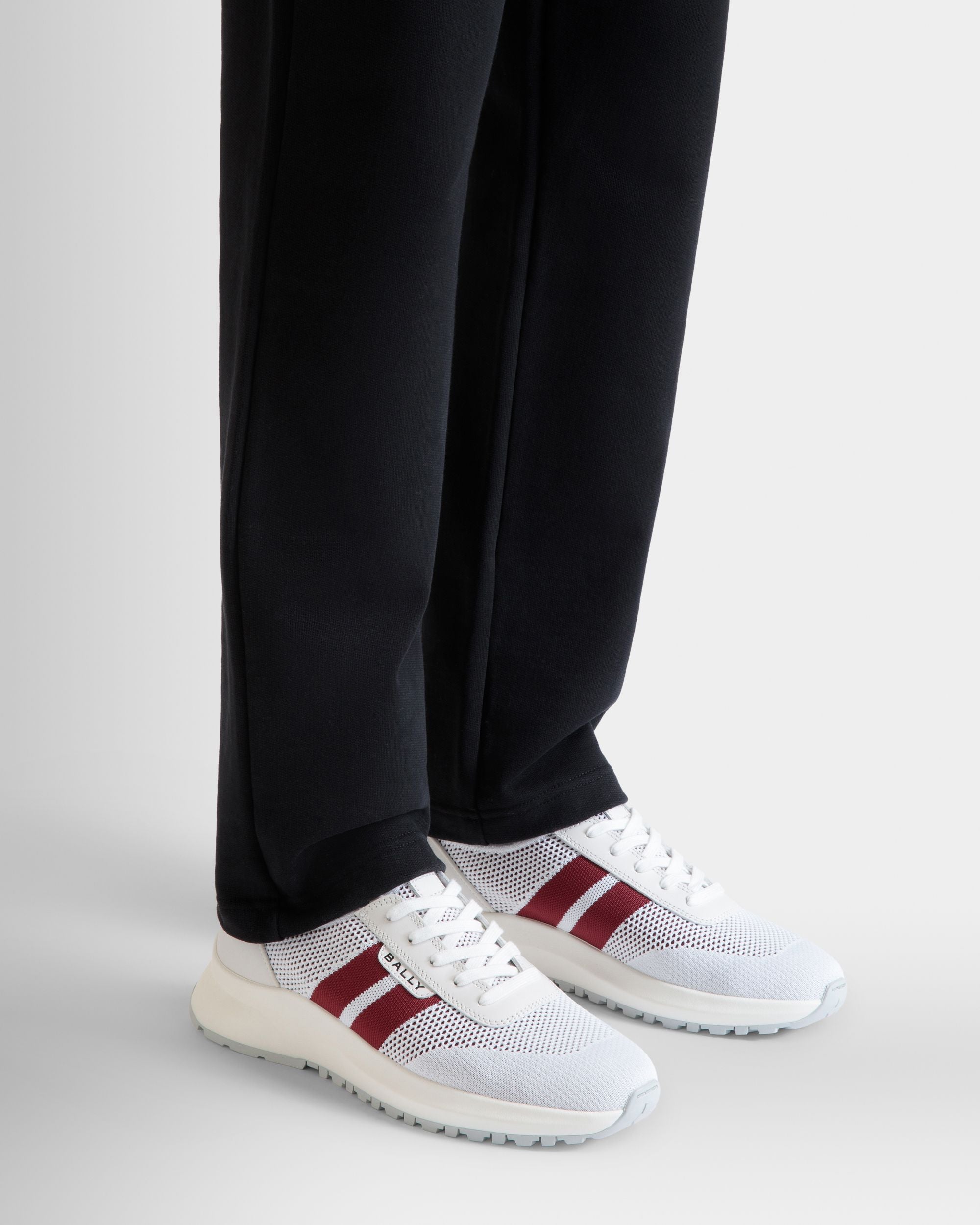 Sneaker Outline In Maglia Bianca - Uomo - Bally - 02