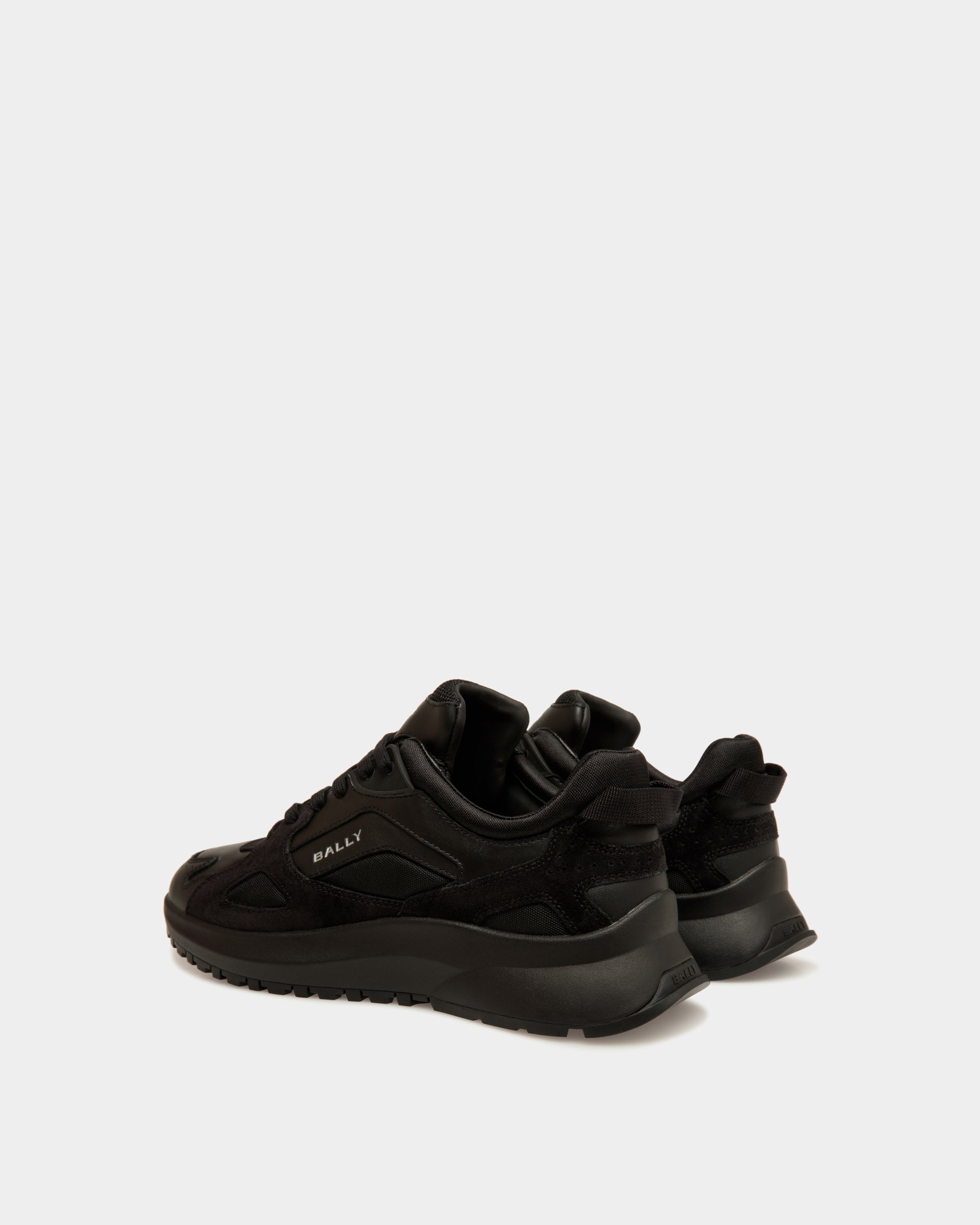 Sneaker Outline In Pelle Nera E Nylon - Uomo - Bally - 04