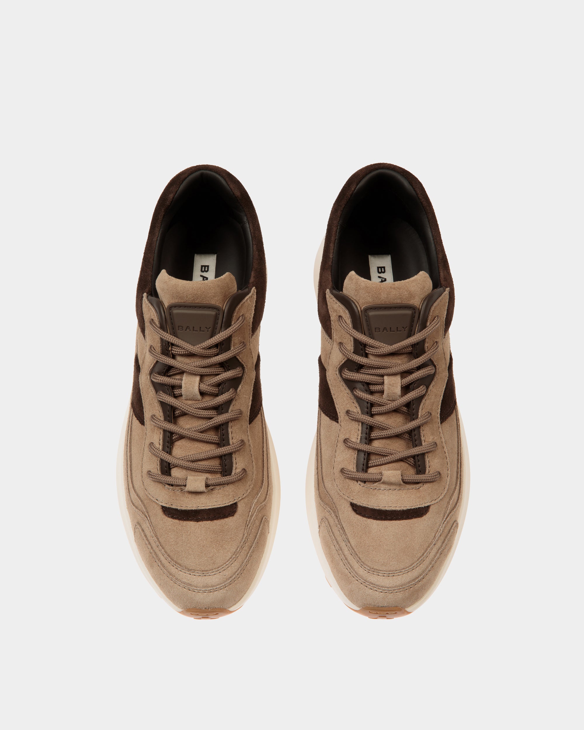 Sneaker Outline In Pelle Scamosciata Grigio Talpa Ed Ebano - Uomo - Bally - 05
