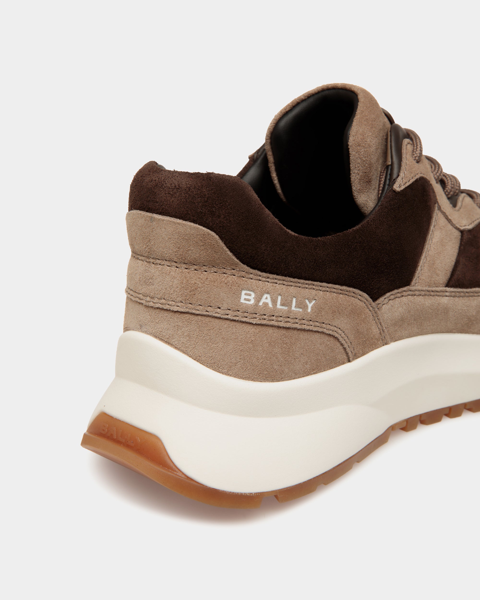 Sneaker Outline In Pelle Scamosciata Grigio Talpa Ed Ebano - Uomo - Bally - 06