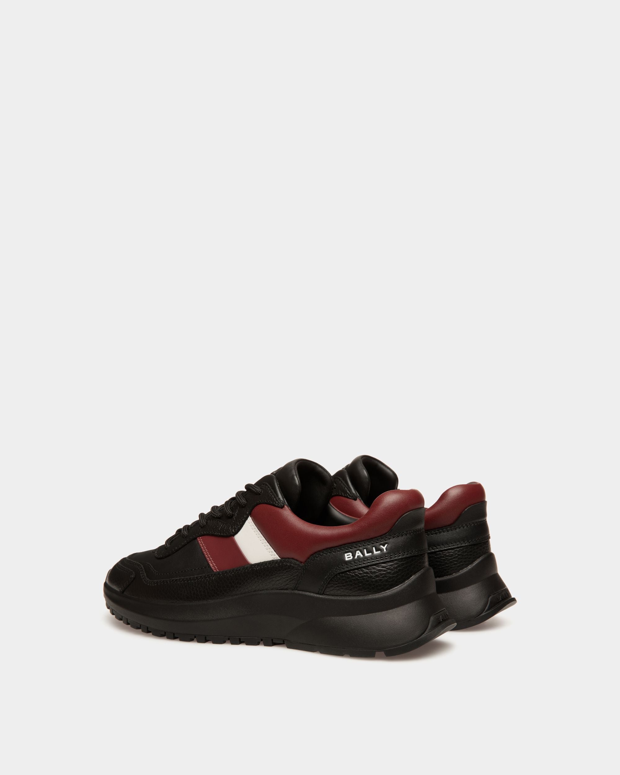 Sneaker Outline In Pelle Nera E Heritage Red - Uomo - Bally - 03