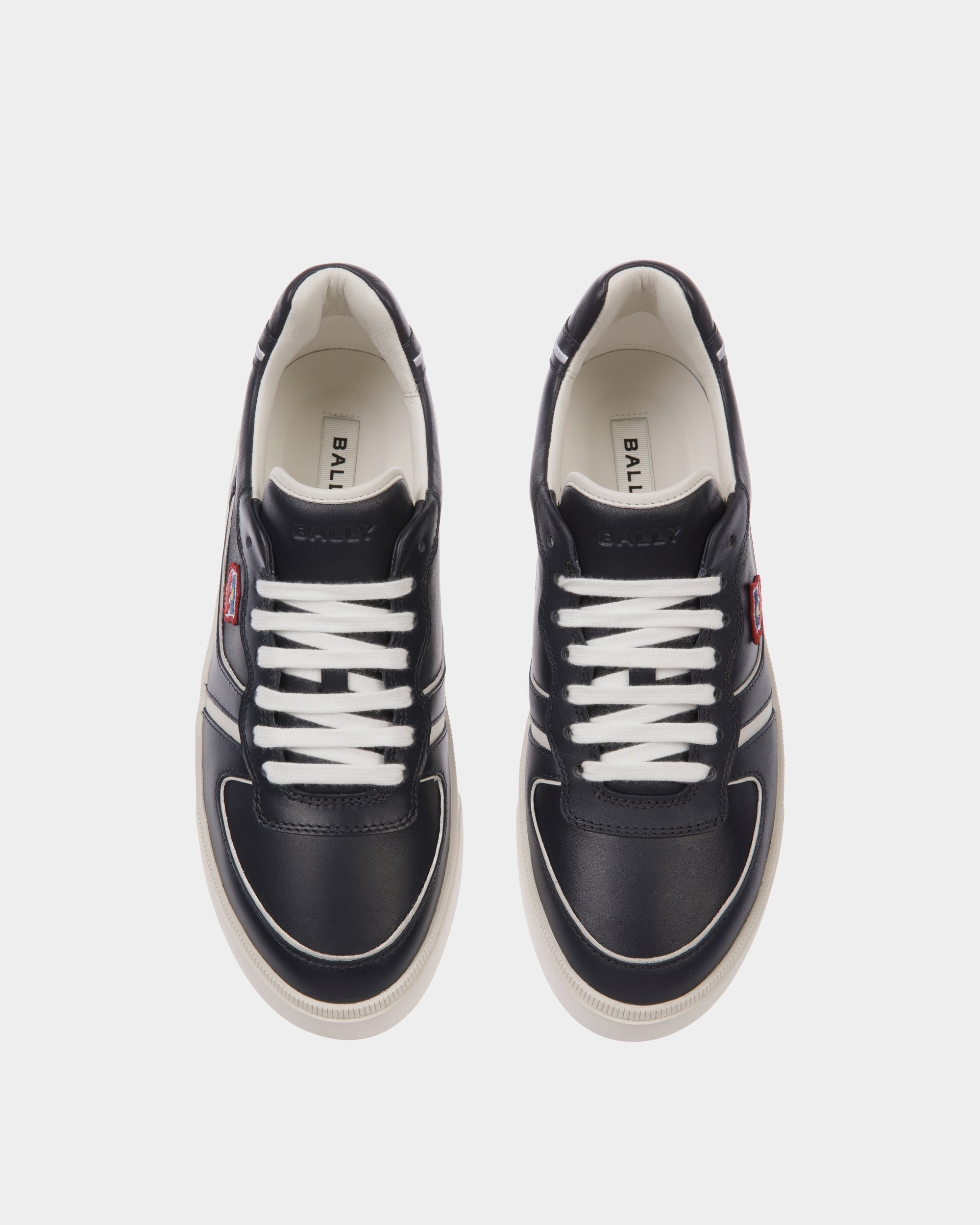 Sneaker Raise In Pelle Navy Blue E Bianca - Uomo - Bally - 05