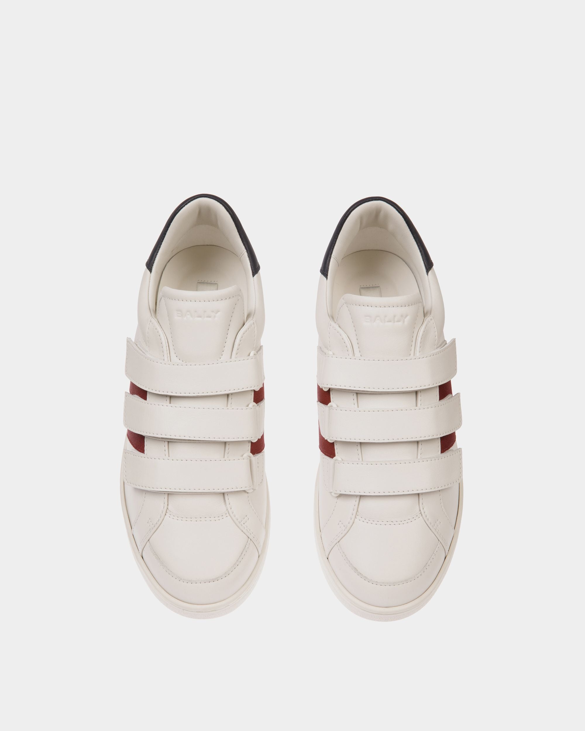 Sneaker Tennis In Pelle Bianca E Navy Blue - Uomo - Bally - 05