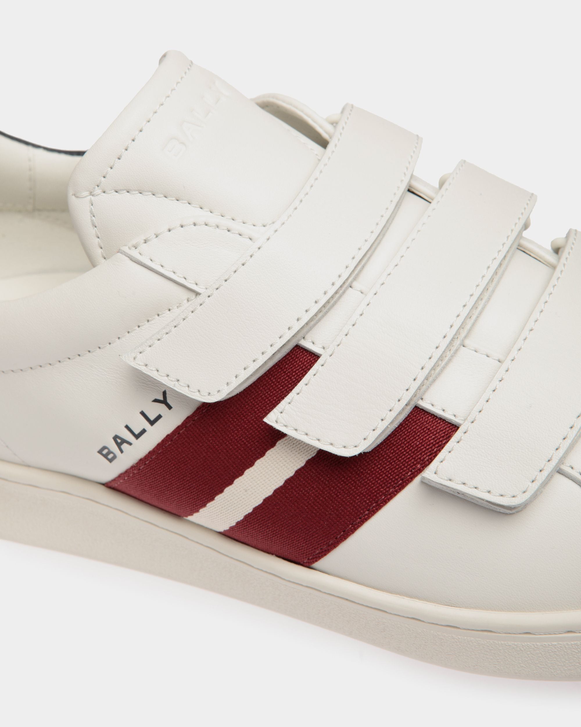 Sneaker Tennis In Pelle Bianca E Navy Blue - Uomo - Bally - 06