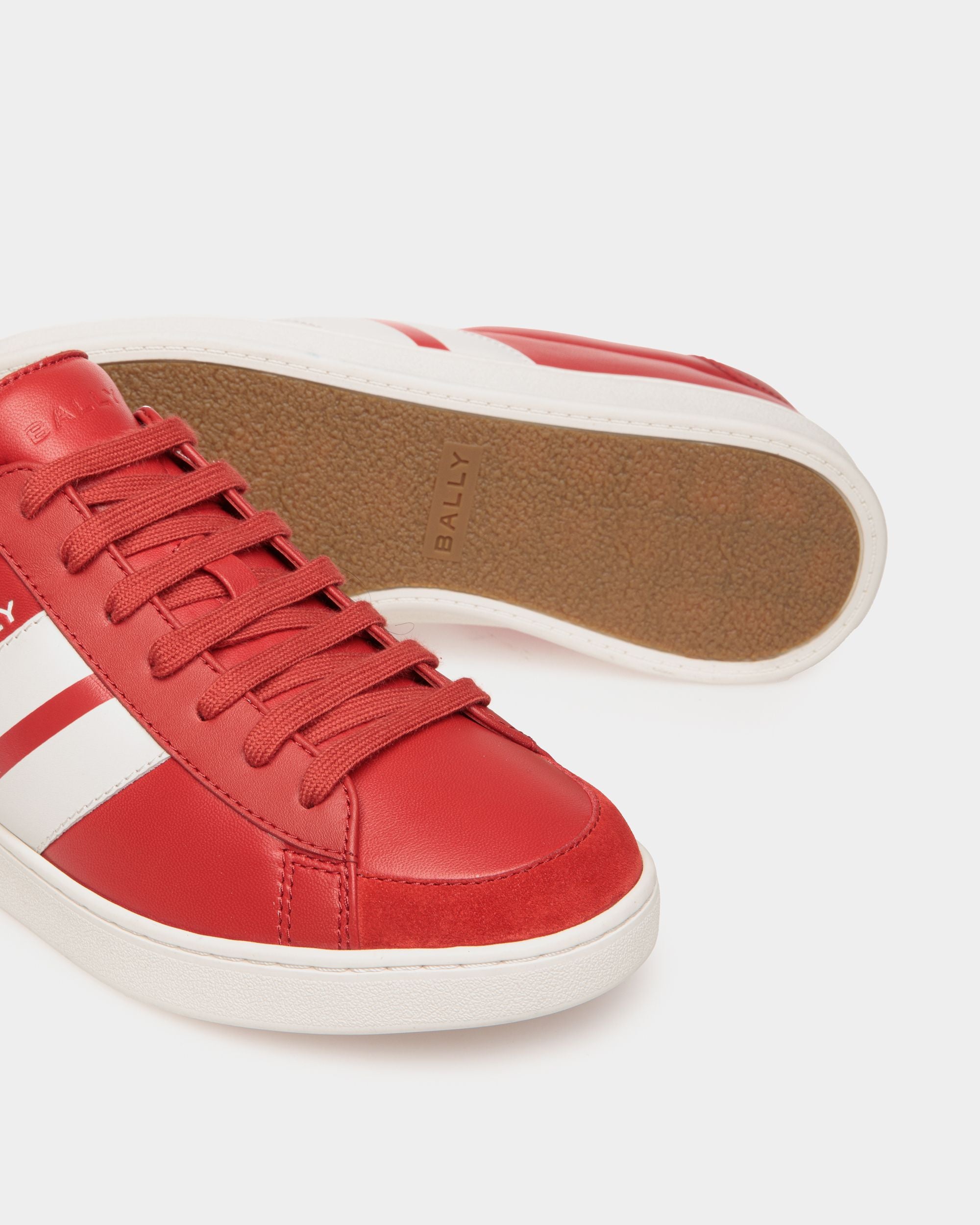 Sneaker Tennis In Pelle Candy Red E Bianca - Uomo - Bally - 05