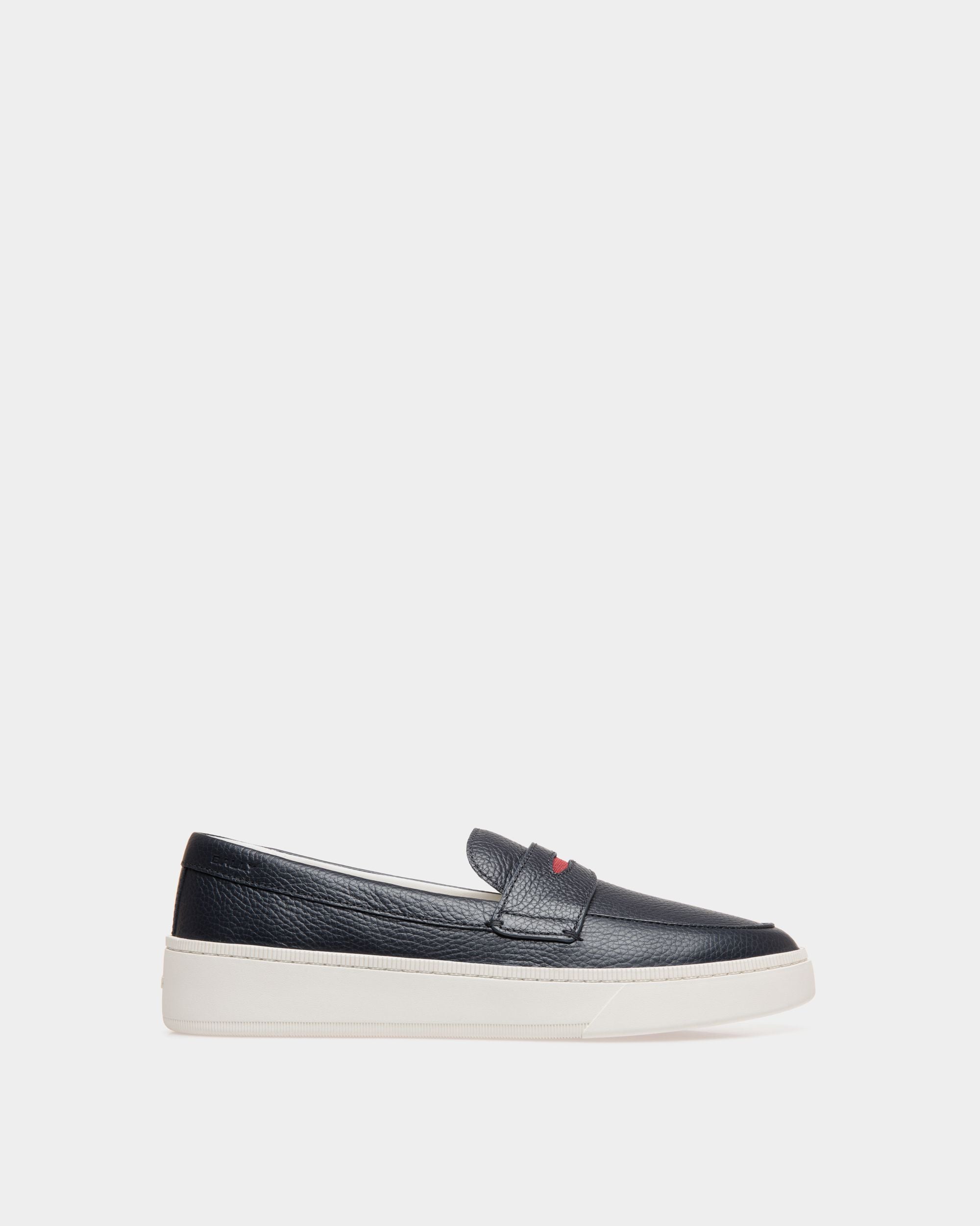 Sneaker Raise In Pelle Granata Navy Blue - Uomo - Bally - 01