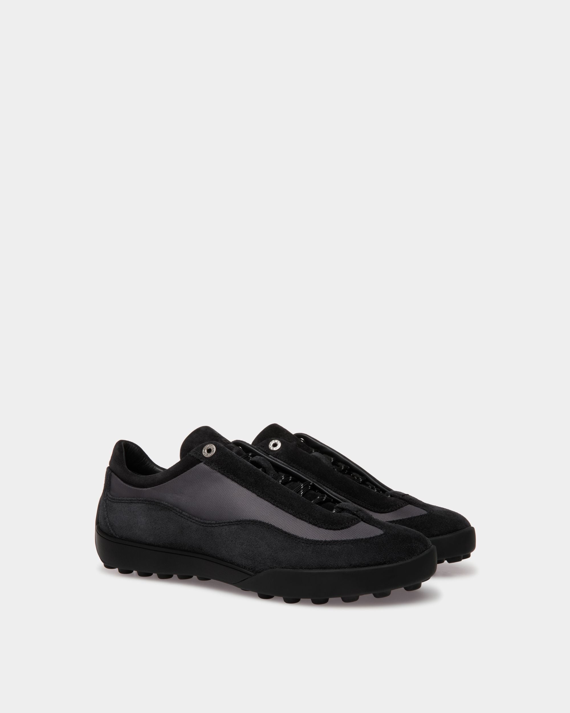 Sneaker Manto Runner In Pelle Scamosciata Nera E Nylon - Uomo - Bally - 02