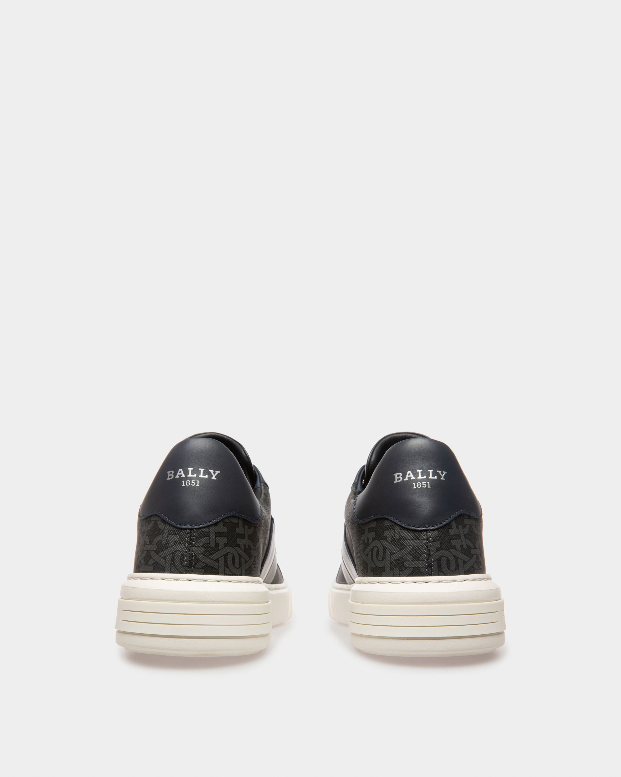 Myron Sneakers In Misto Cotone E Pelle In Grigio E Blu Navy - Uomo - Bally - 04