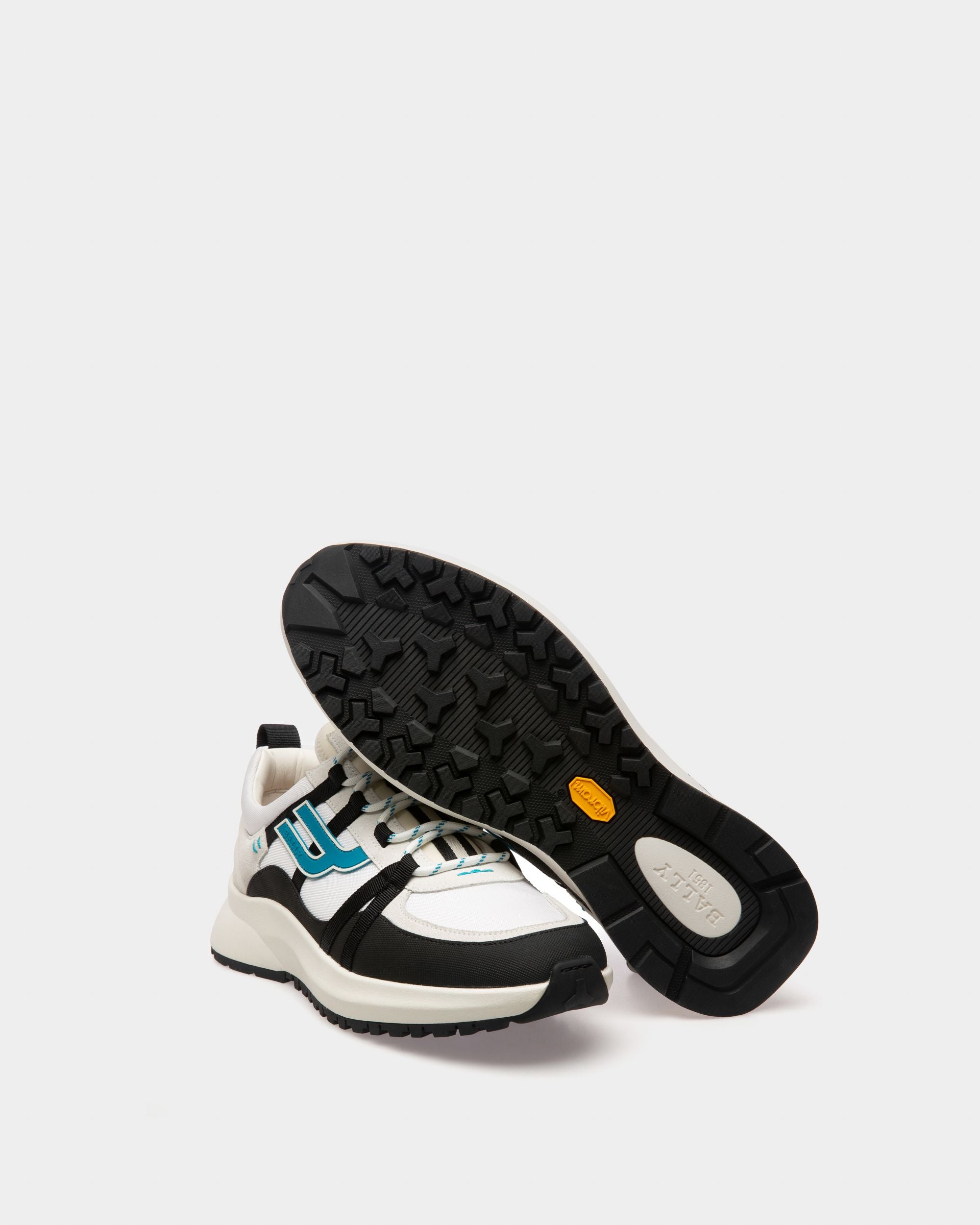 Damon Sneaker In Tessuto E Pelle Bianco E Nero - Uomo - Bally - 05