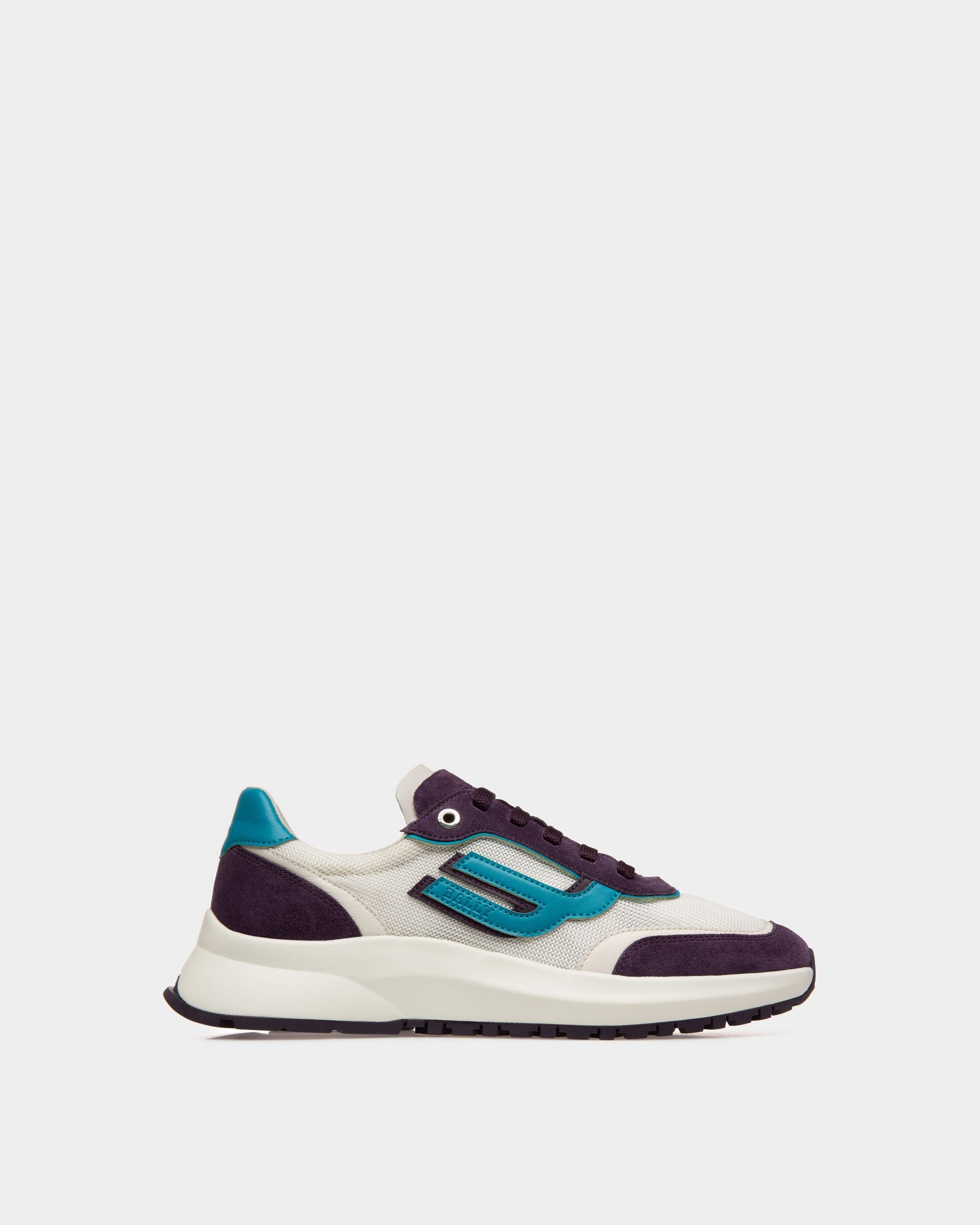 Demmy Sneaker In Mesh E Pelle Bianche E Viola - Uomo - Bally - 01