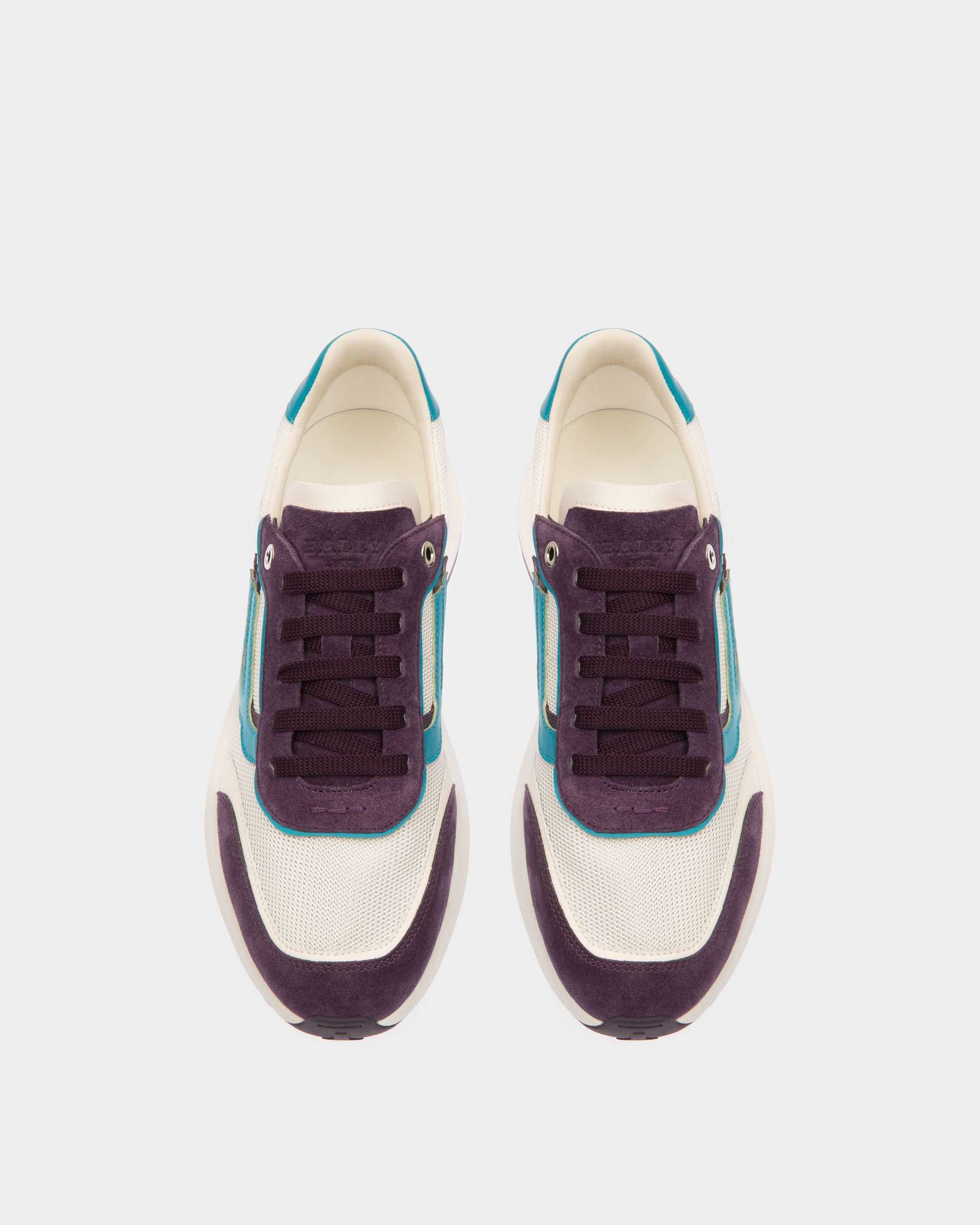 Demmy Sneaker In Mesh E Pelle Bianche E Viola - Uomo - Bally - 02