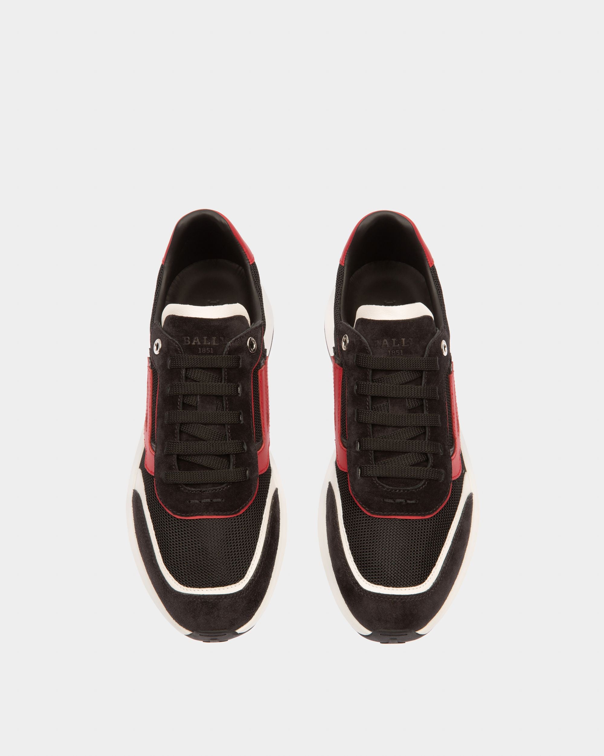 Demmy Sneaker In Rete E Pelle Nere, Bianche E Rosse - Uomo - Bally - 04
