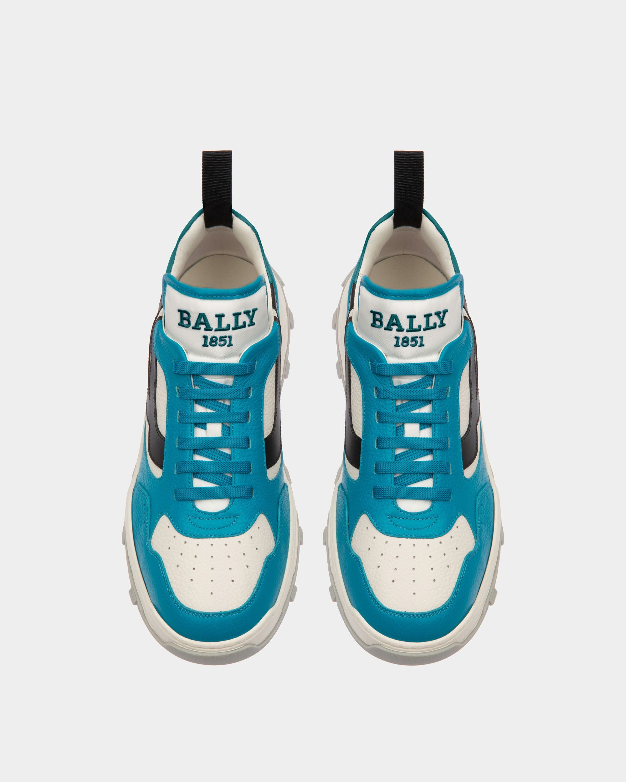 Holden Sneakers In Pelle E Tessuto Blu E Bianco - Uomo - Bally - 02